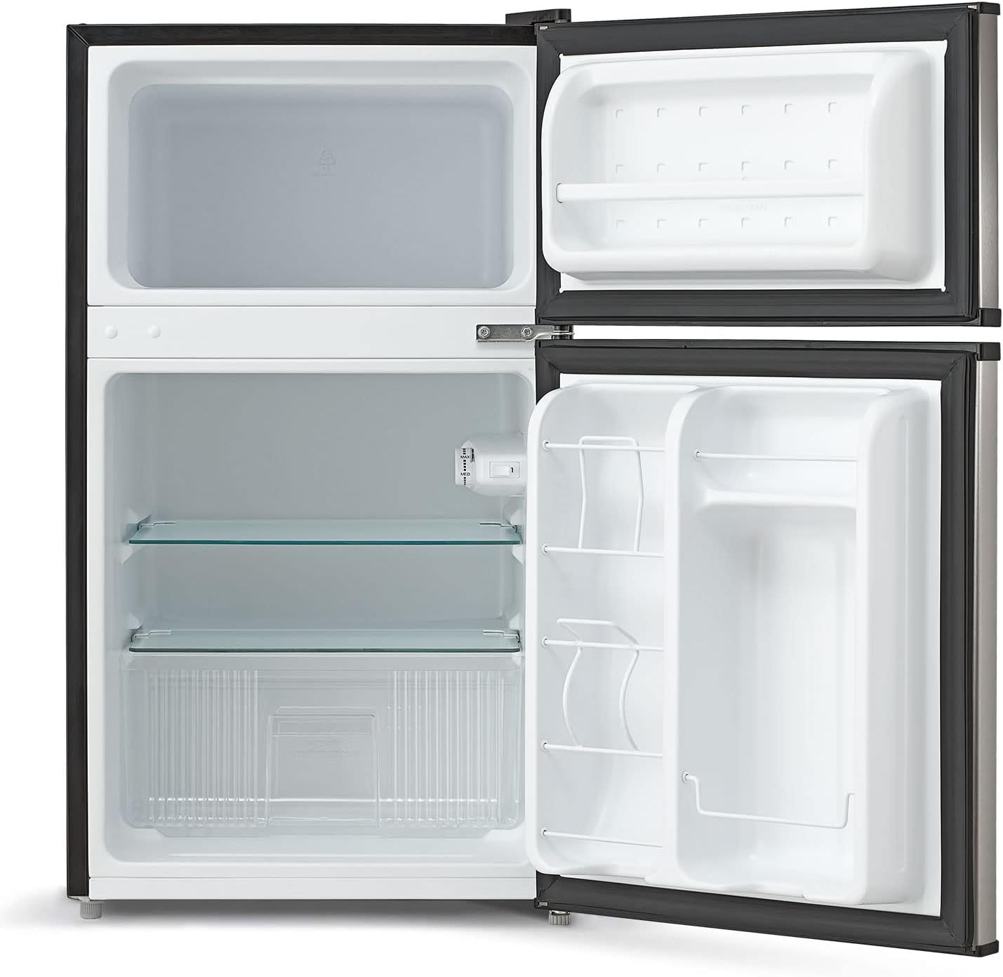 Refrigerador pequeño de 3.1 pies cúbicos con congelador (Acero inoxidable) WHD-113FSS1 de Midea