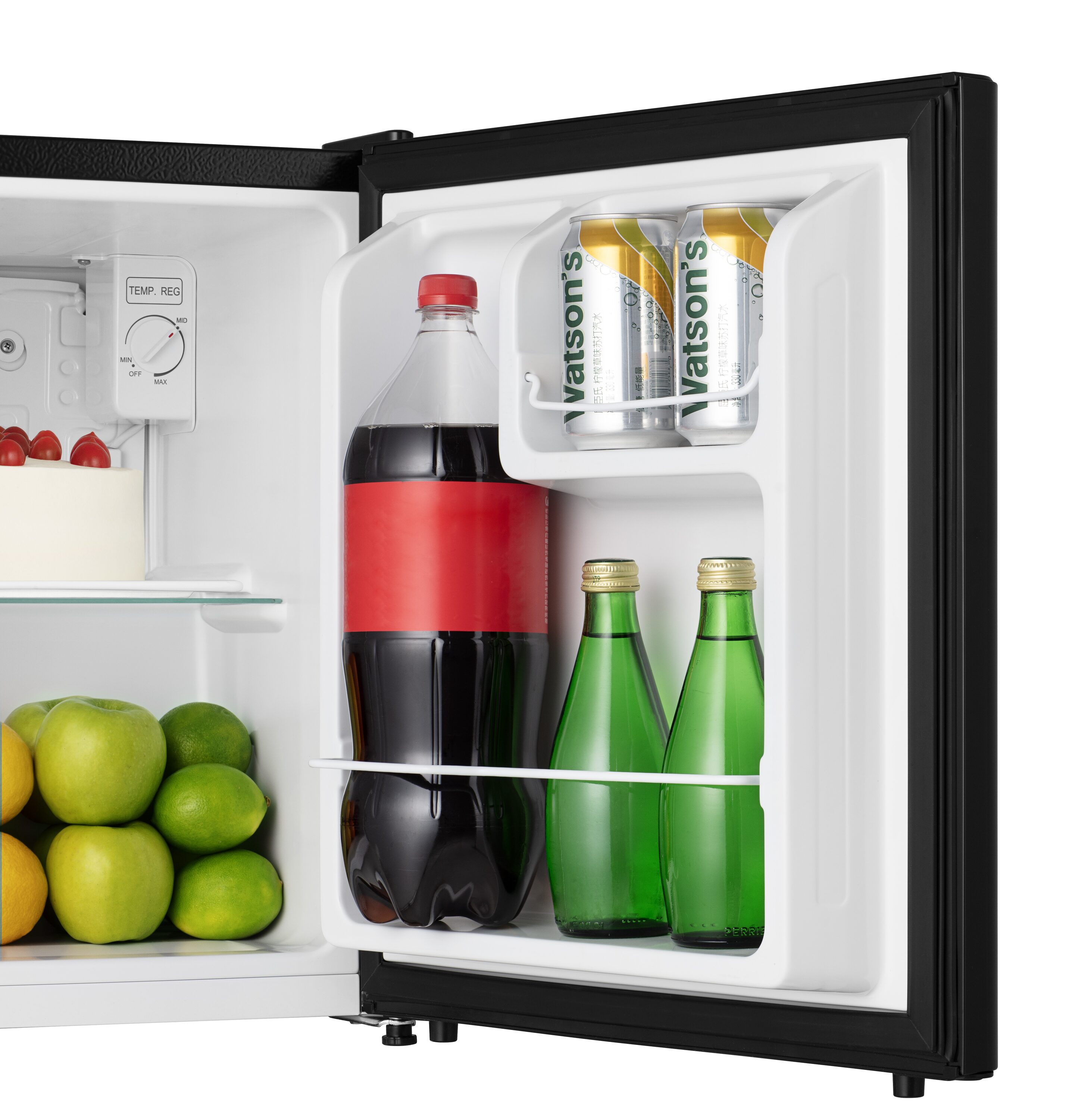 Refrigerador pequeño de Hisense de 1.6 pies cúbicos (Negro) Ahorro de energía ENERGY STAR HRC016ABE