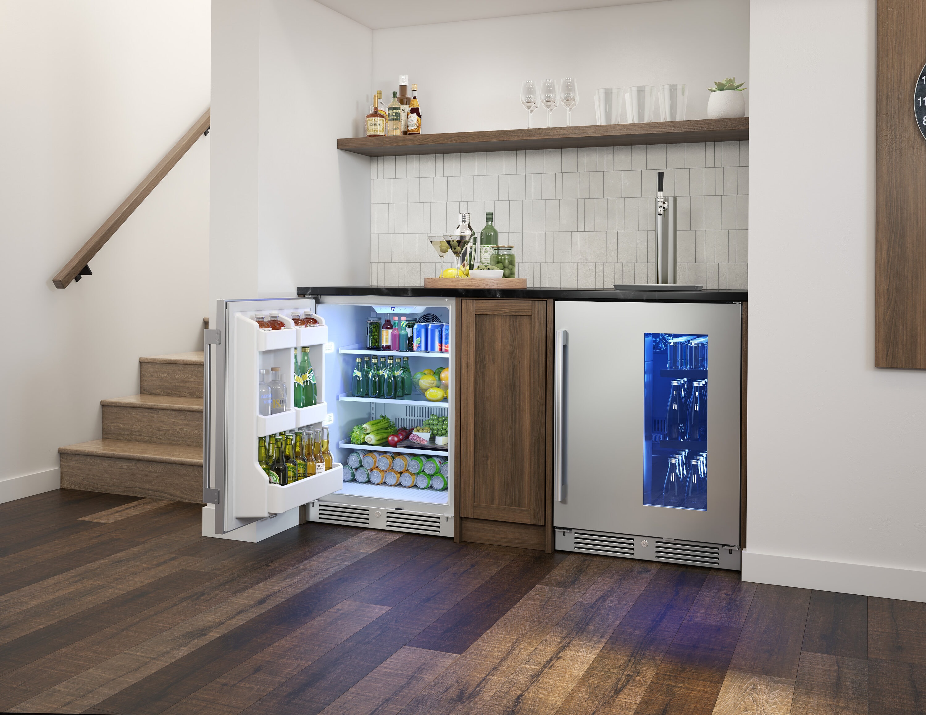 Refrigerador Mini Integrado de 5.6 Pies Cúbicos Zephyr Presrv (Acero Inoxidable) Listo para Garaje con Certificación ENERGY STAR PRR24C01AS-OD
