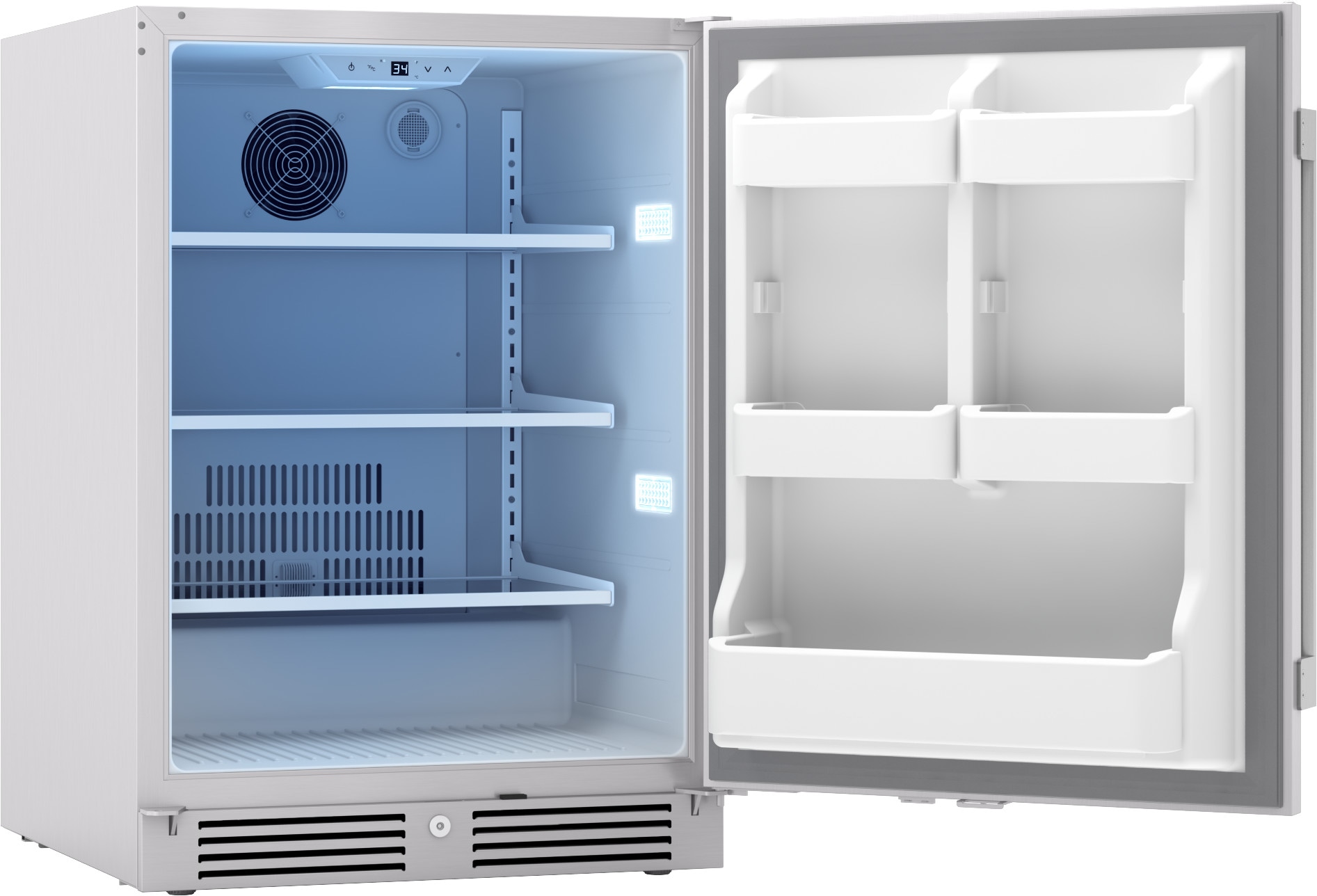Refrigerador Mini Integrado de 5.6 Pies Cúbicos Zephyr Presrv (Acero Inoxidable) Listo para Garaje con Certificación ENERGY STAR PRR24C01AS-OD