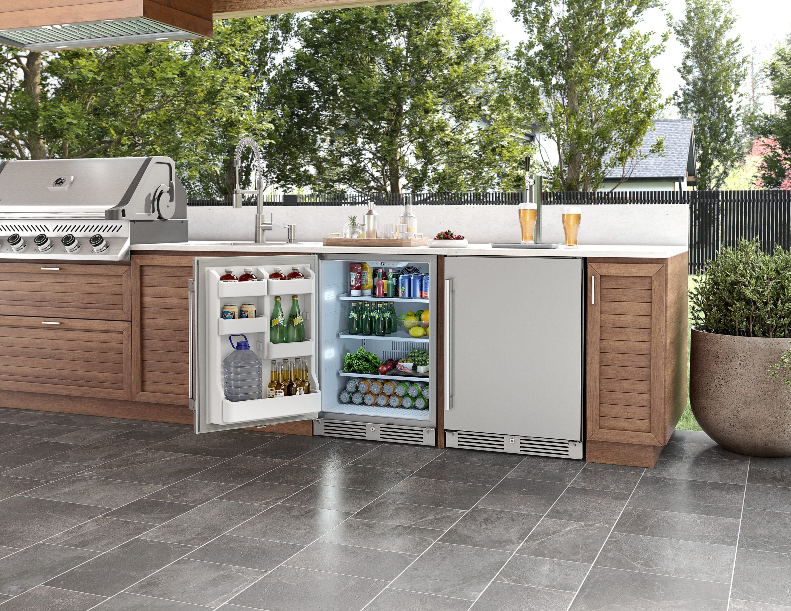 Refrigerador Mini Integrado de 5.6 Pies Cúbicos Zephyr Presrv (Acero Inoxidable) Listo para Garaje con Certificación ENERGY STAR PRR24C01AS-OD