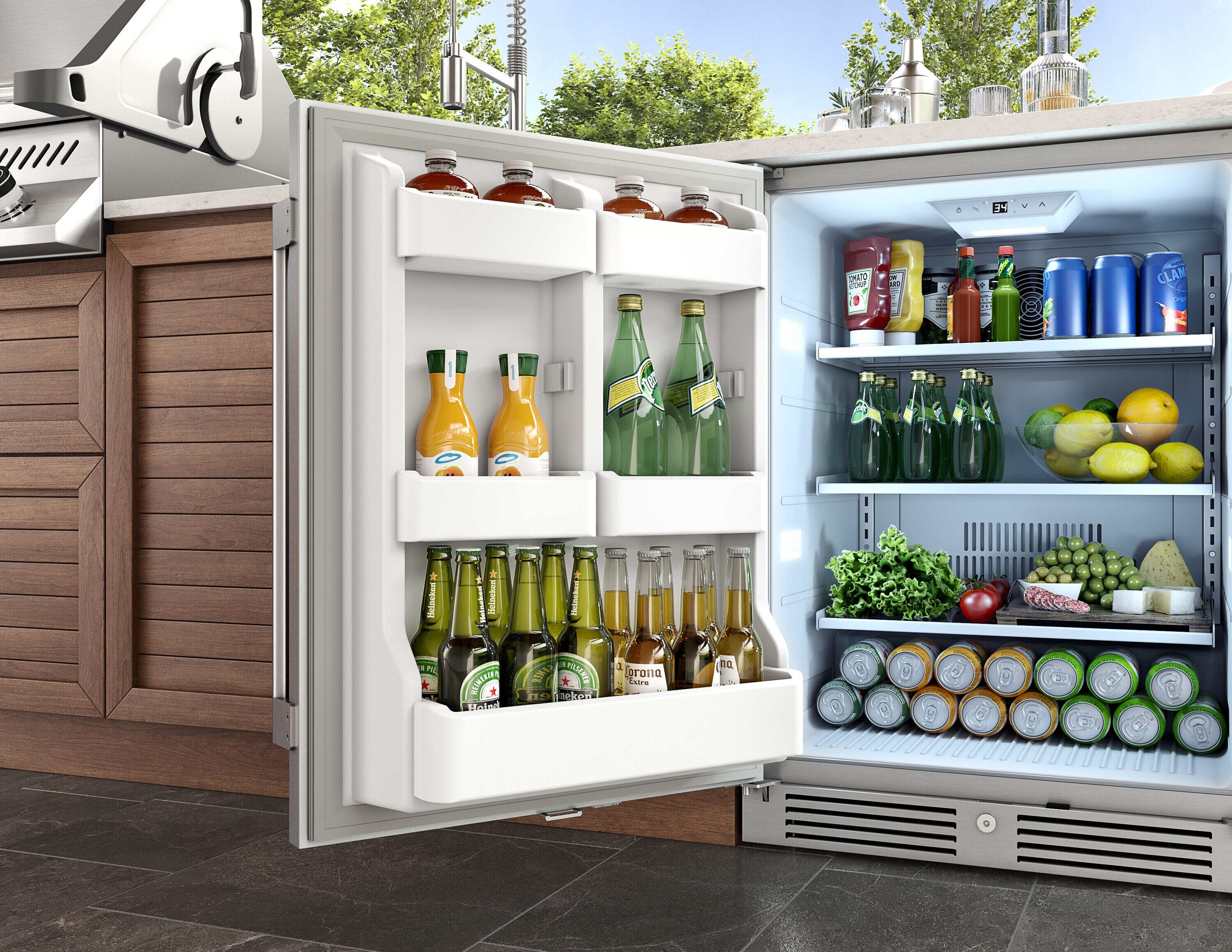 Refrigerador Mini Integrado de 5.6 Pies Cúbicos Zephyr Presrv (Acero Inoxidable) Listo para Garaje con Certificación ENERGY STAR PRR24C01AS-OD
