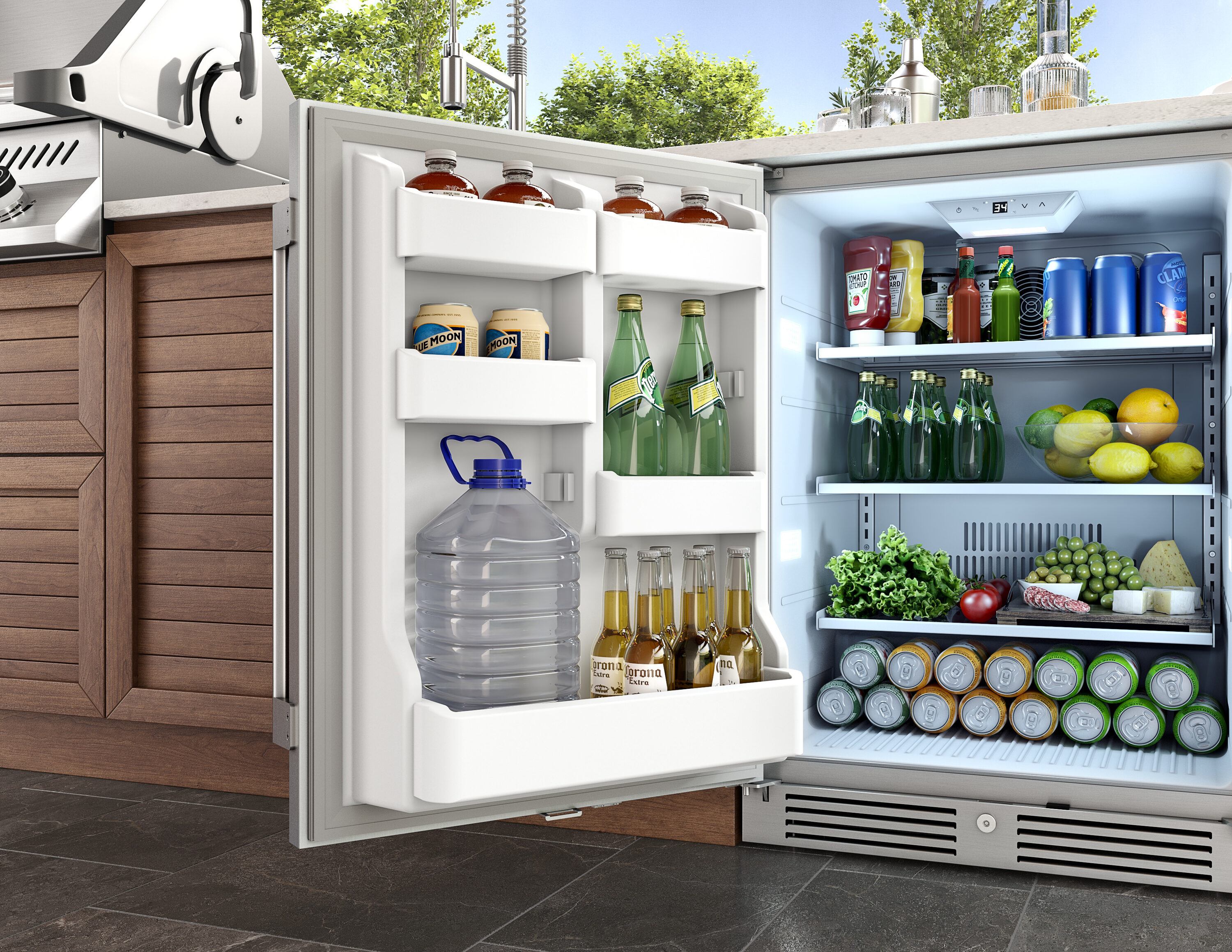 Refrigerador Mini Integrado de 5.6 Pies Cúbicos Zephyr Presrv (Acero Inoxidable) Listo para Garaje con Certificación ENERGY STAR PRR24C01AS-OD