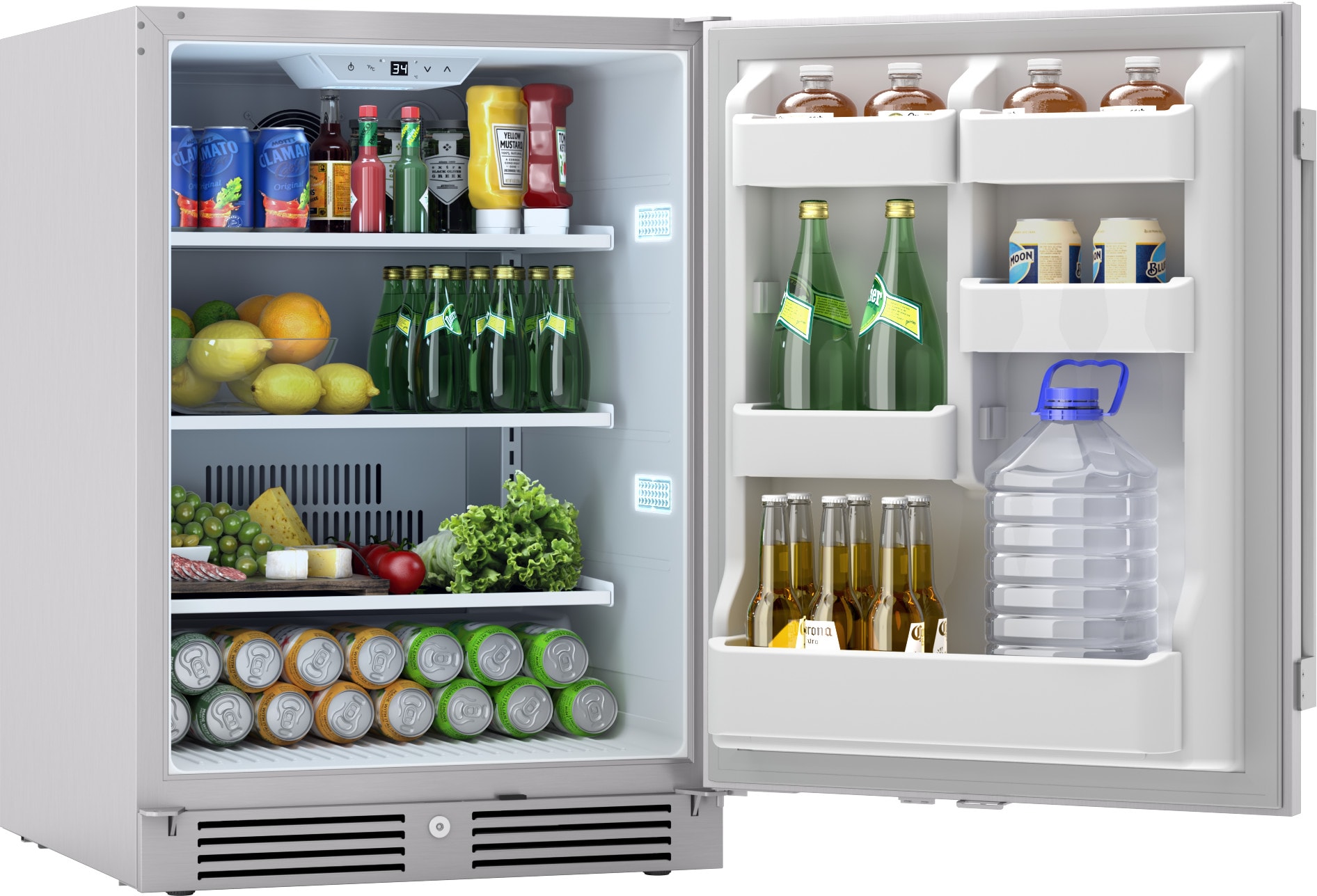 Refrigerador Mini Integrado de 5.6 Pies Cúbicos Zephyr Presrv (Acero Inoxidable) Listo para Garaje con Certificación ENERGY STAR PRR24C01AS-OD