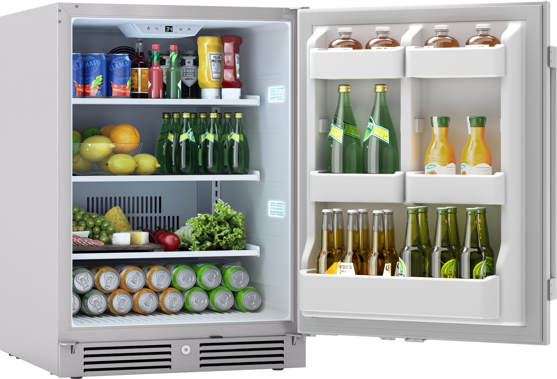 Refrigerador Mini Integrado de 5.6 Pies Cúbicos Zephyr Presrv (Acero Inoxidable) Listo para Garaje con Certificación ENERGY STAR PRR24C01AS-OD