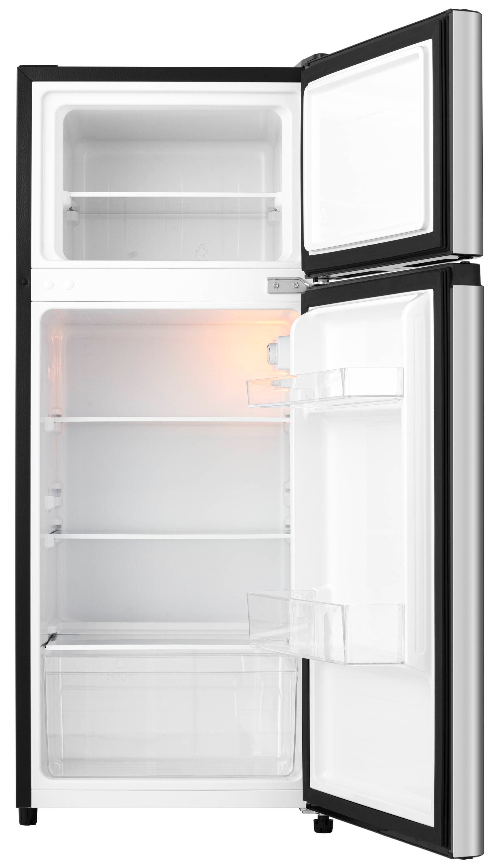 Refrigerador compacto Hisense de 4.4 pies cúbicos con congelador (color plata) certificado ENERGY STAR HRT044AVE