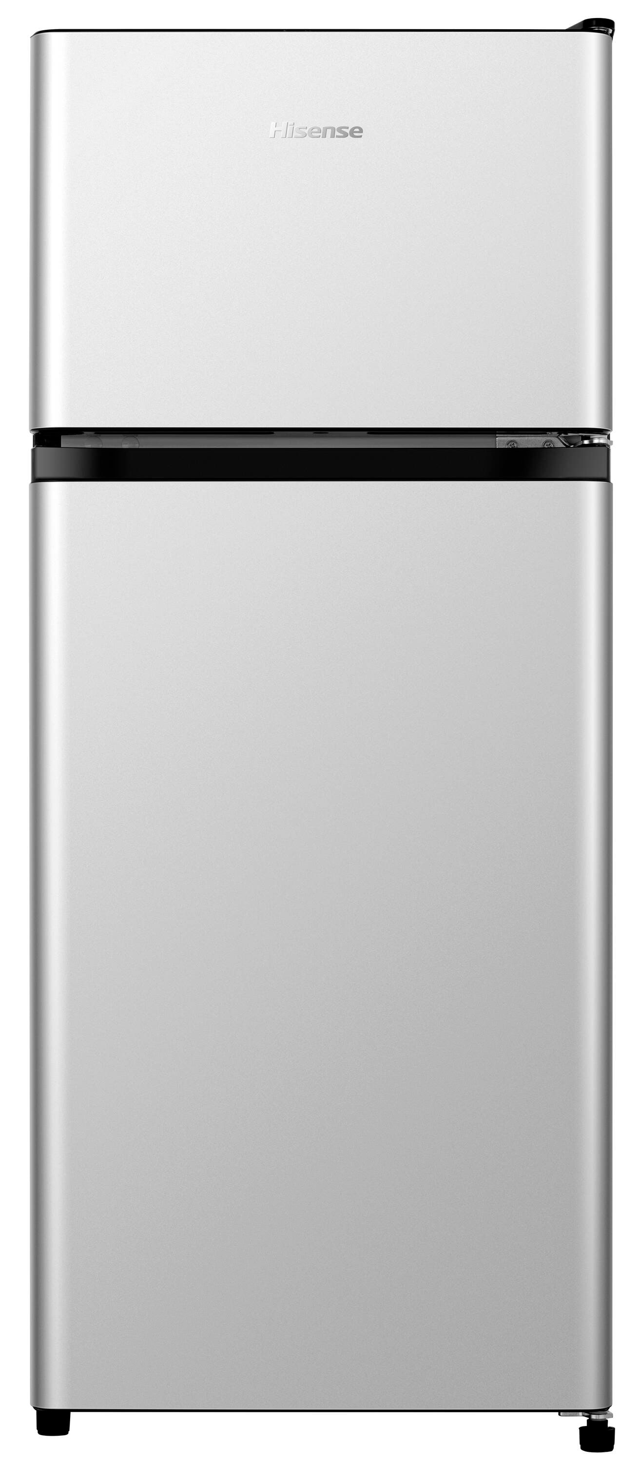 Refrigerador compacto Hisense de 4.4 pies cúbicos con congelador (color plata) certificado ENERGY STAR HRT044AVE