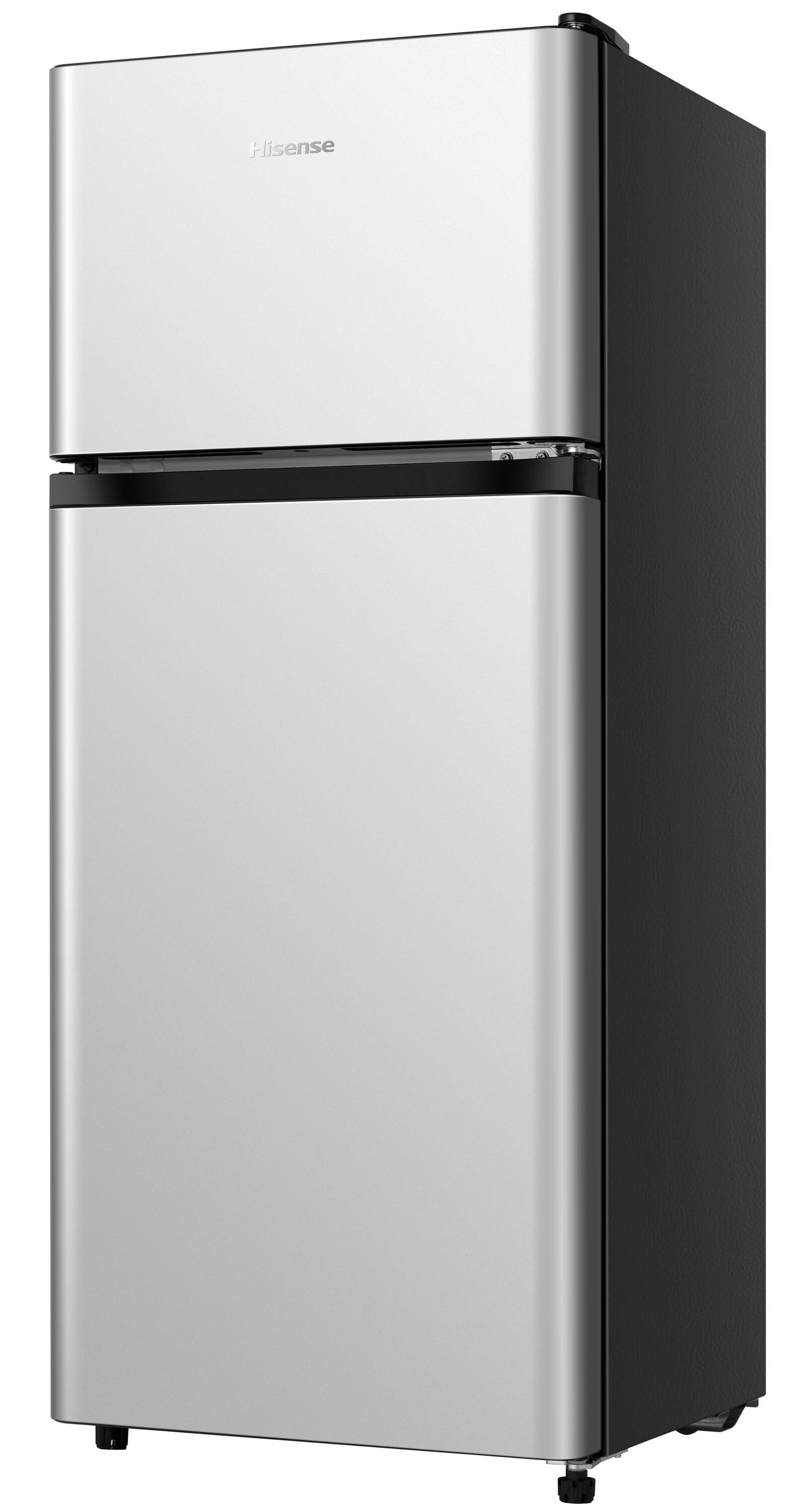 Refrigerador compacto Hisense de 4.4 pies cúbicos con congelador (color plata) certificado ENERGY STAR HRT044AVE