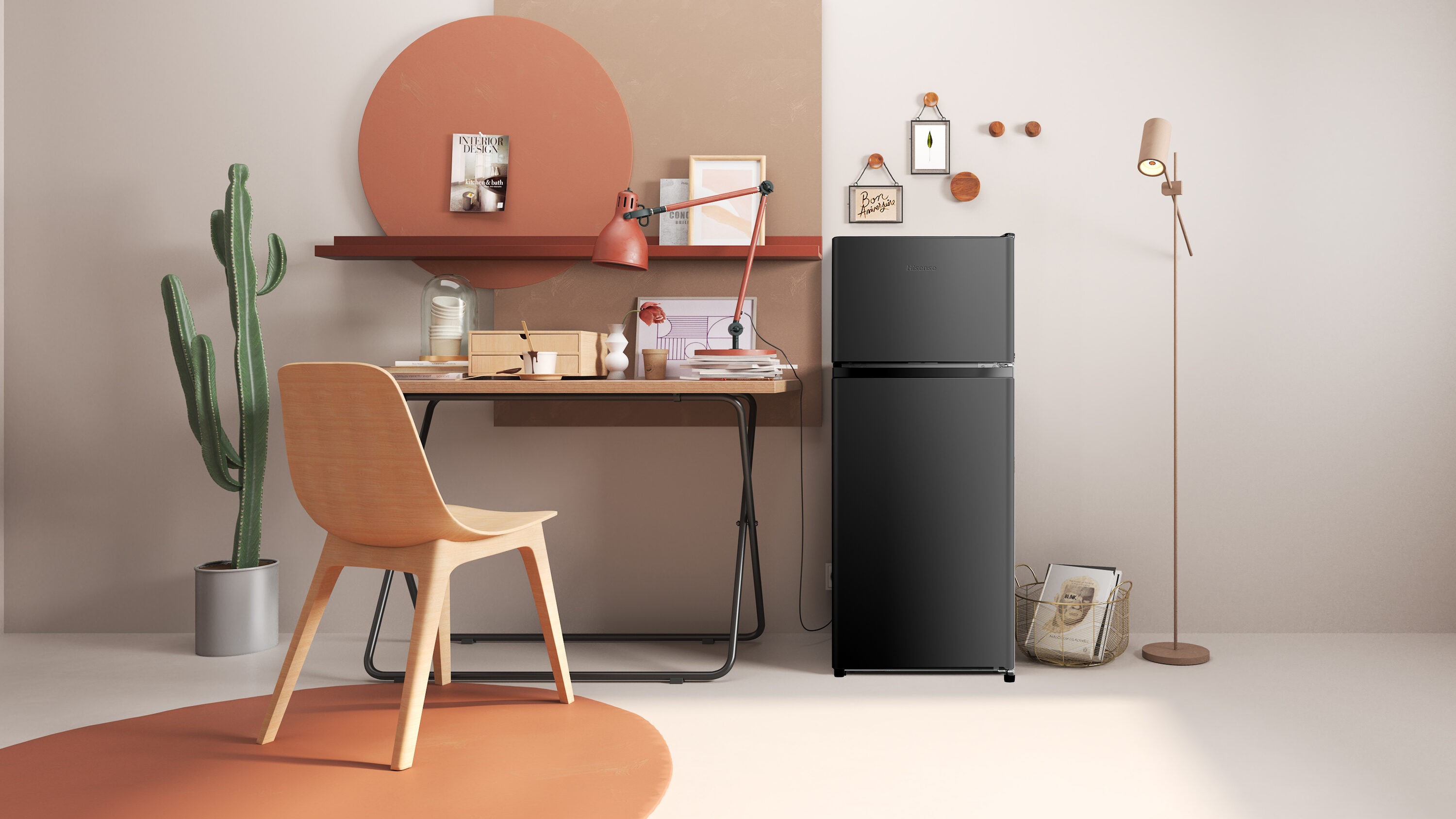Refrigerador mini Hisense de 4.4 pies cúbicos con congelador (Negro) ENERGY STAR HRT044AAE