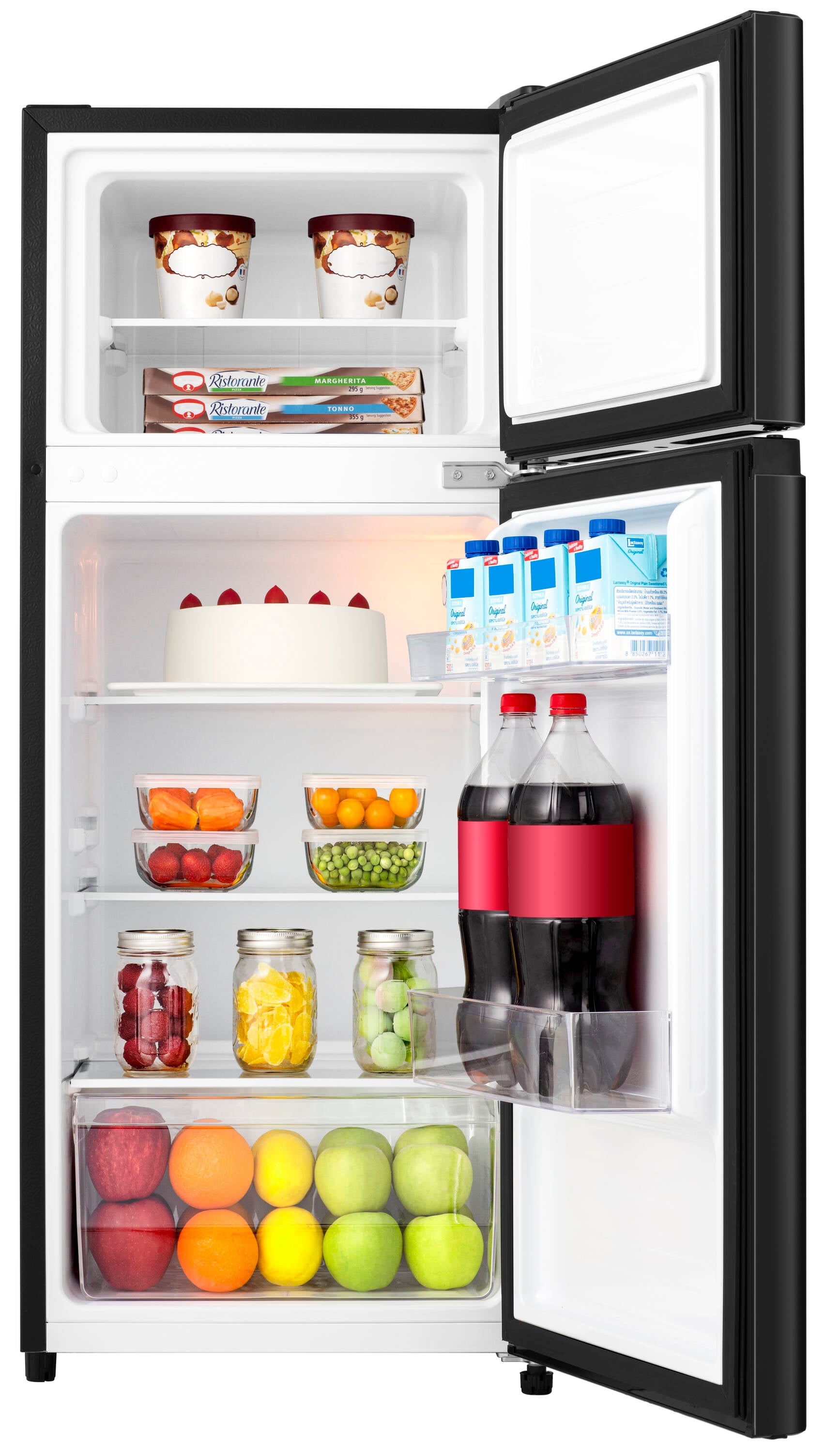 Refrigerador mini Hisense de 4.4 pies cúbicos con congelador (Negro) ENERGY STAR HRT044AAE