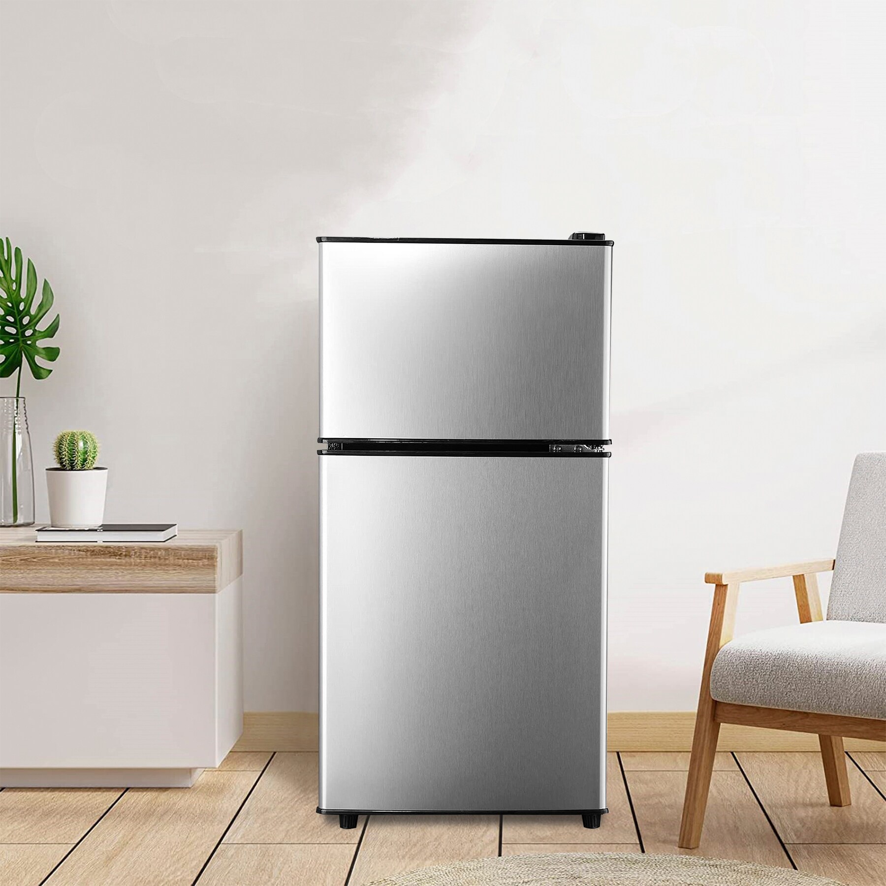 Refrigerador Mini de 3.5 Pies Cúbicos con Congelador (Plata) Eficiencia Energética STAR