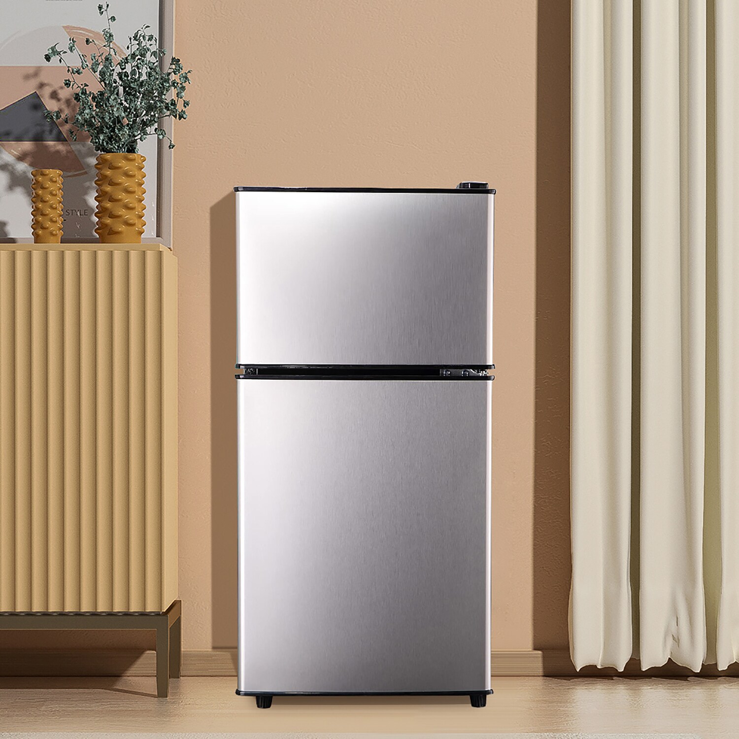 Refrigerador Mini de 3.5 Pies Cúbicos con Congelador (Plata) Eficiencia Energética STAR