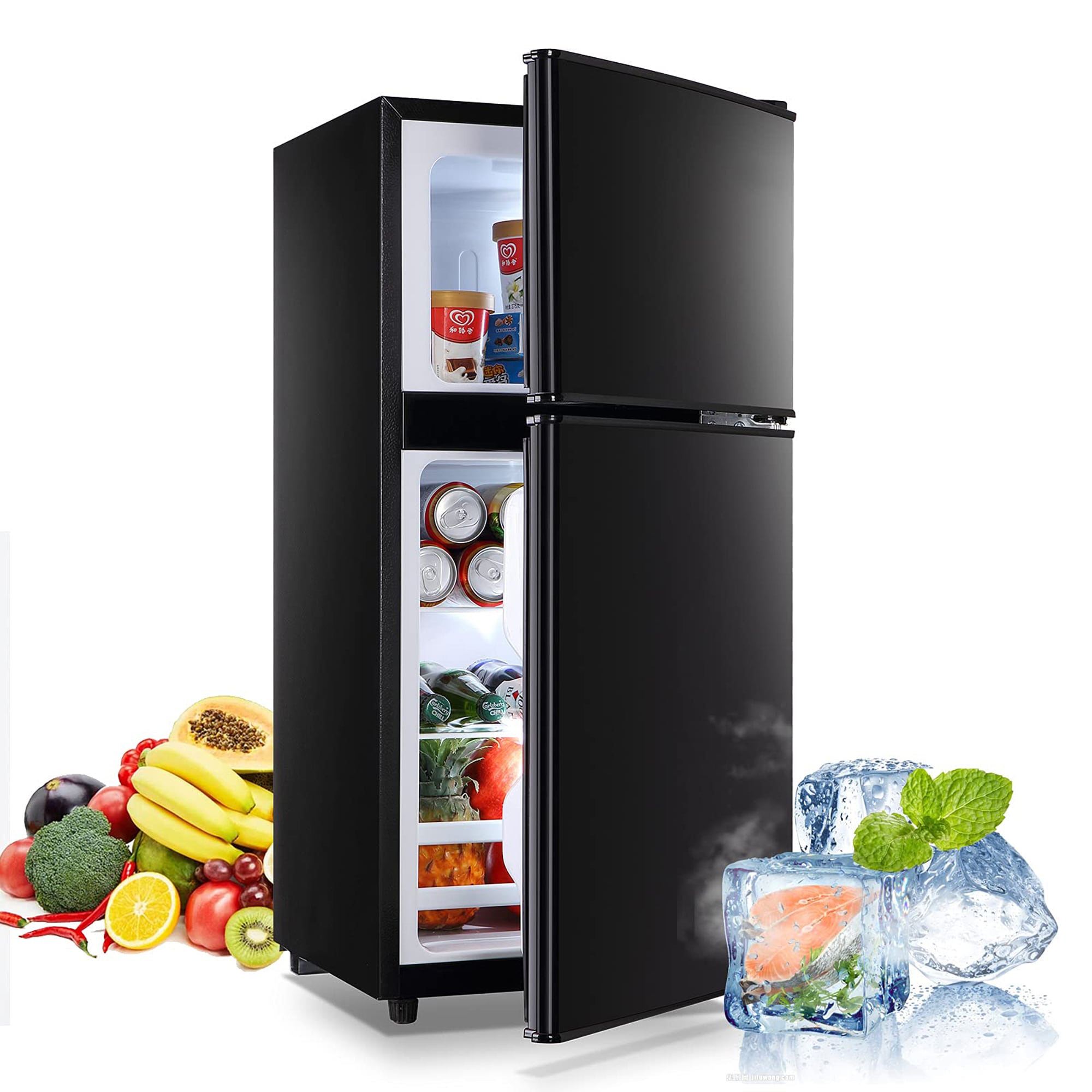 Mini refrigerador con congelador de 3.5 pies cúbicos de Jeremy Cass (Negro) ENERGY STAR