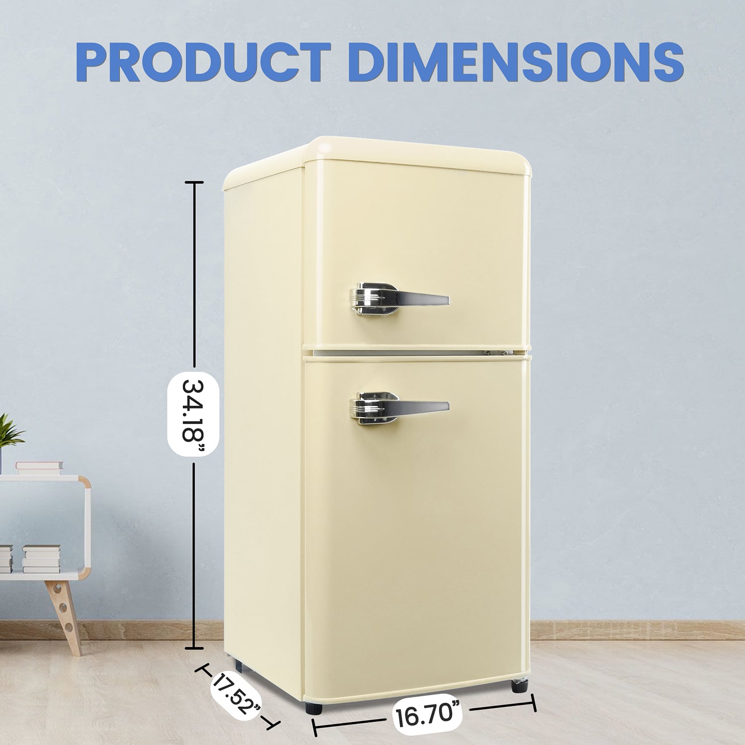 Refrigerador Mini de 3.5 pies cúbicos con congelador (Blanco Crema) con certificación ENERGY STAR