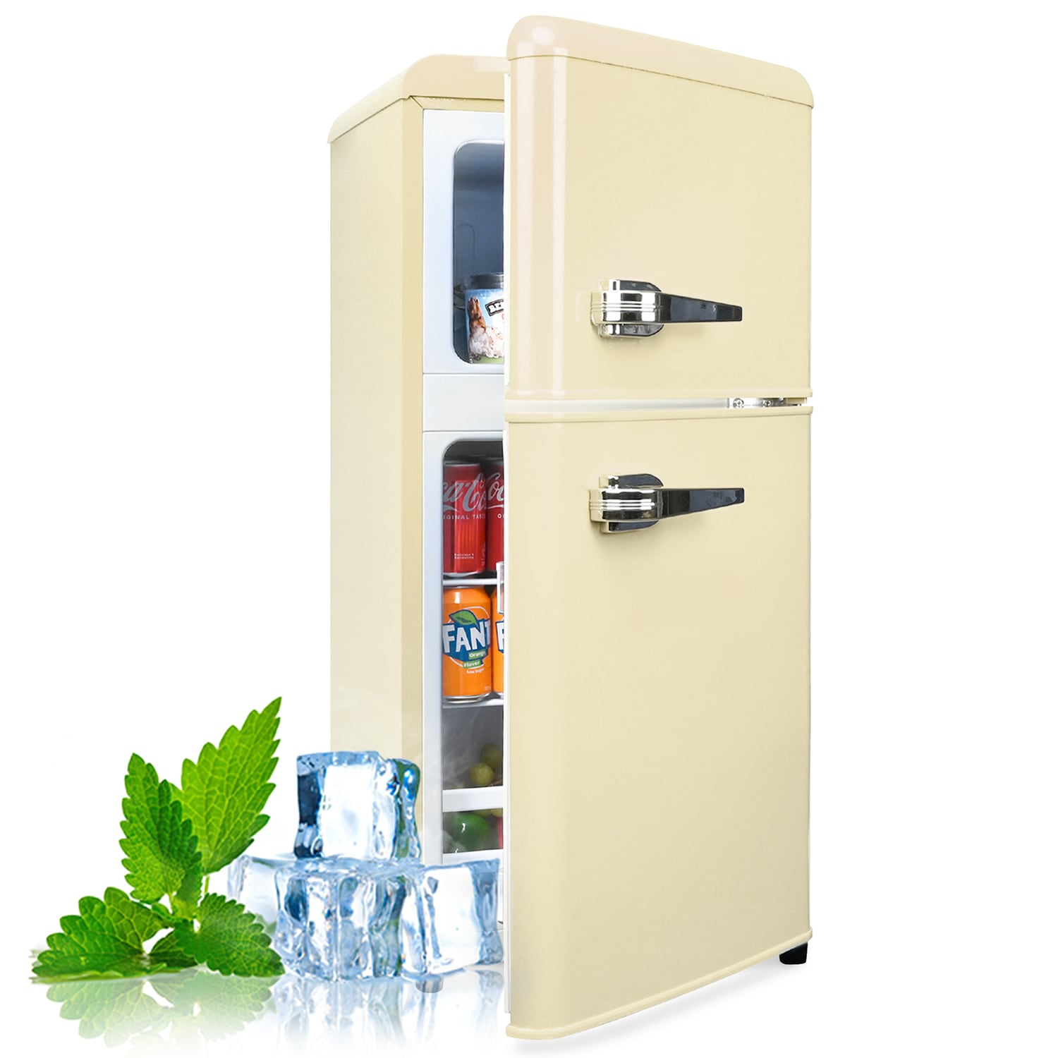 Refrigerador Mini de 3.5 pies cúbicos con congelador (Blanco Crema) con certificación ENERGY STAR