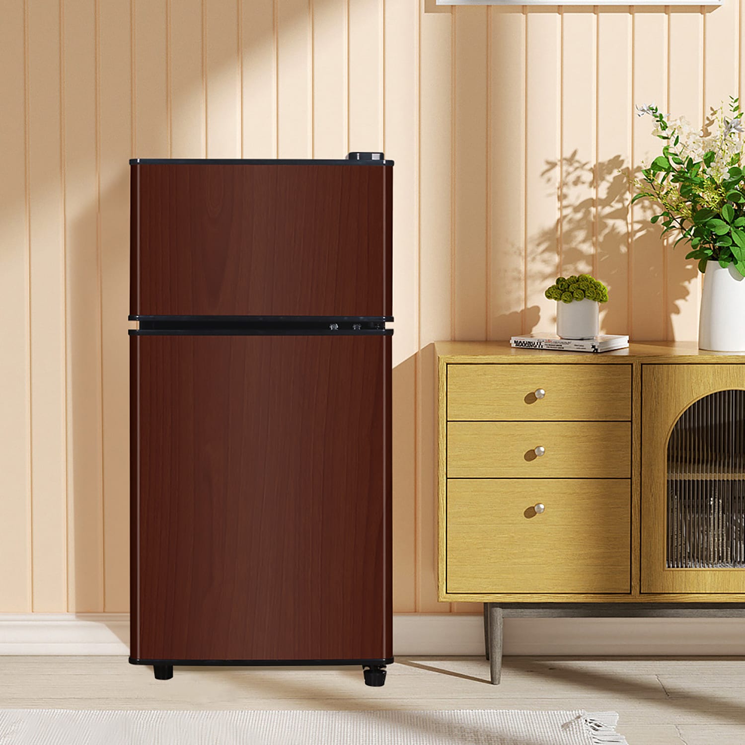 Refrigerador mini de 3.5 pies cúbicos con congelador (grano de madera) Jeremy Cass ENERGY STAR