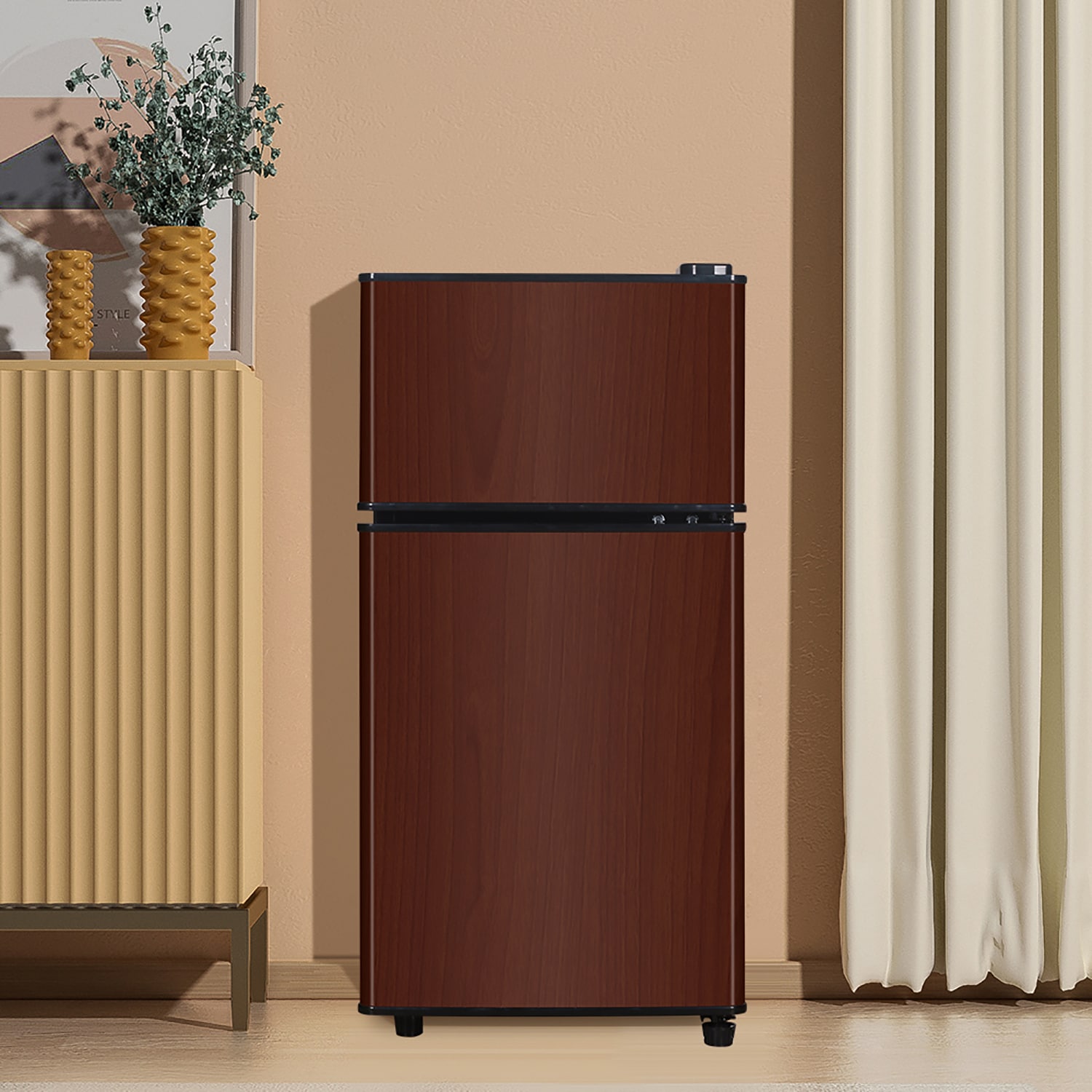 Refrigerador mini de 3.5 pies cúbicos con congelador (grano de madera) Jeremy Cass ENERGY STAR