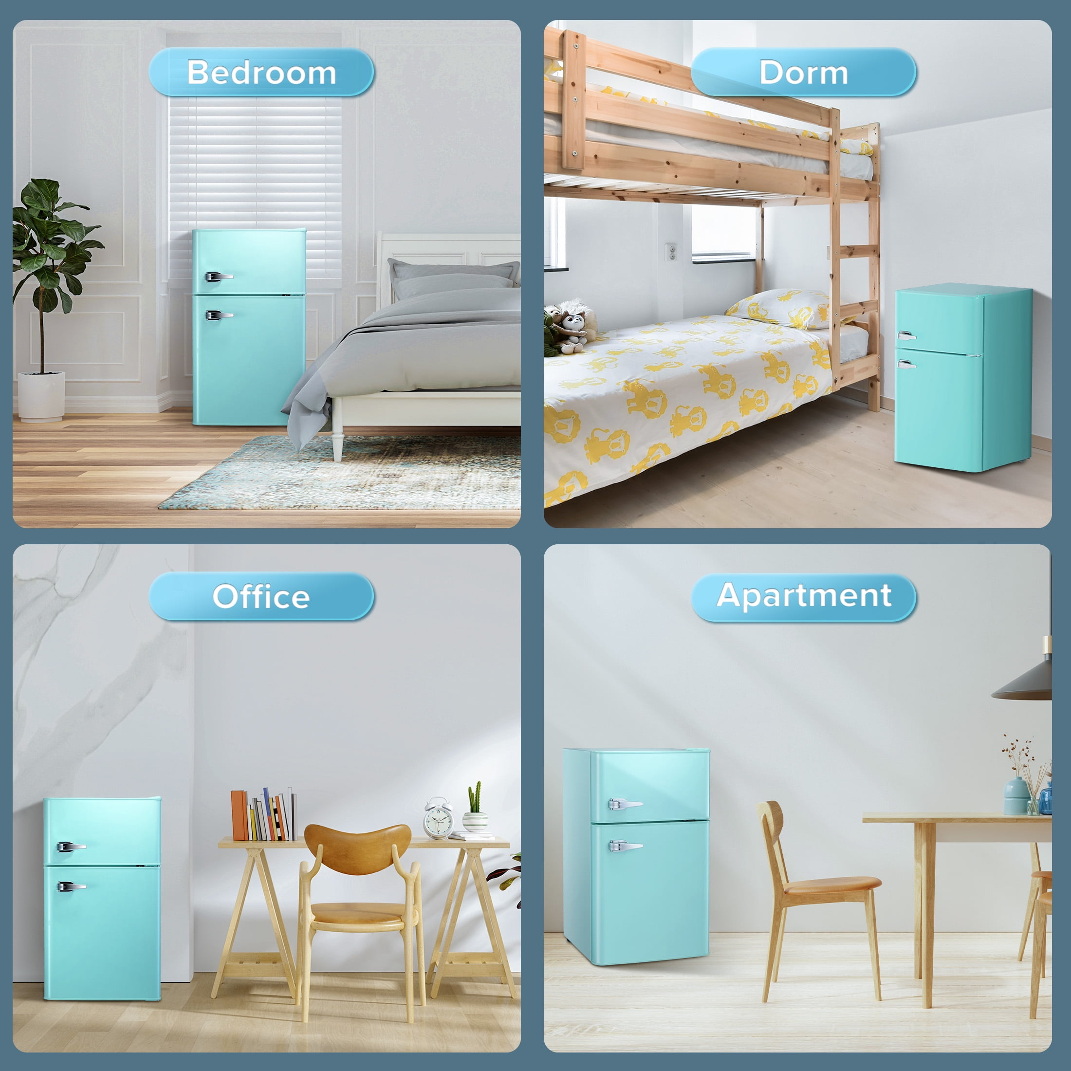 Refrigerador Mini de 3.2 pies cúbicos con Congelador (Verde)