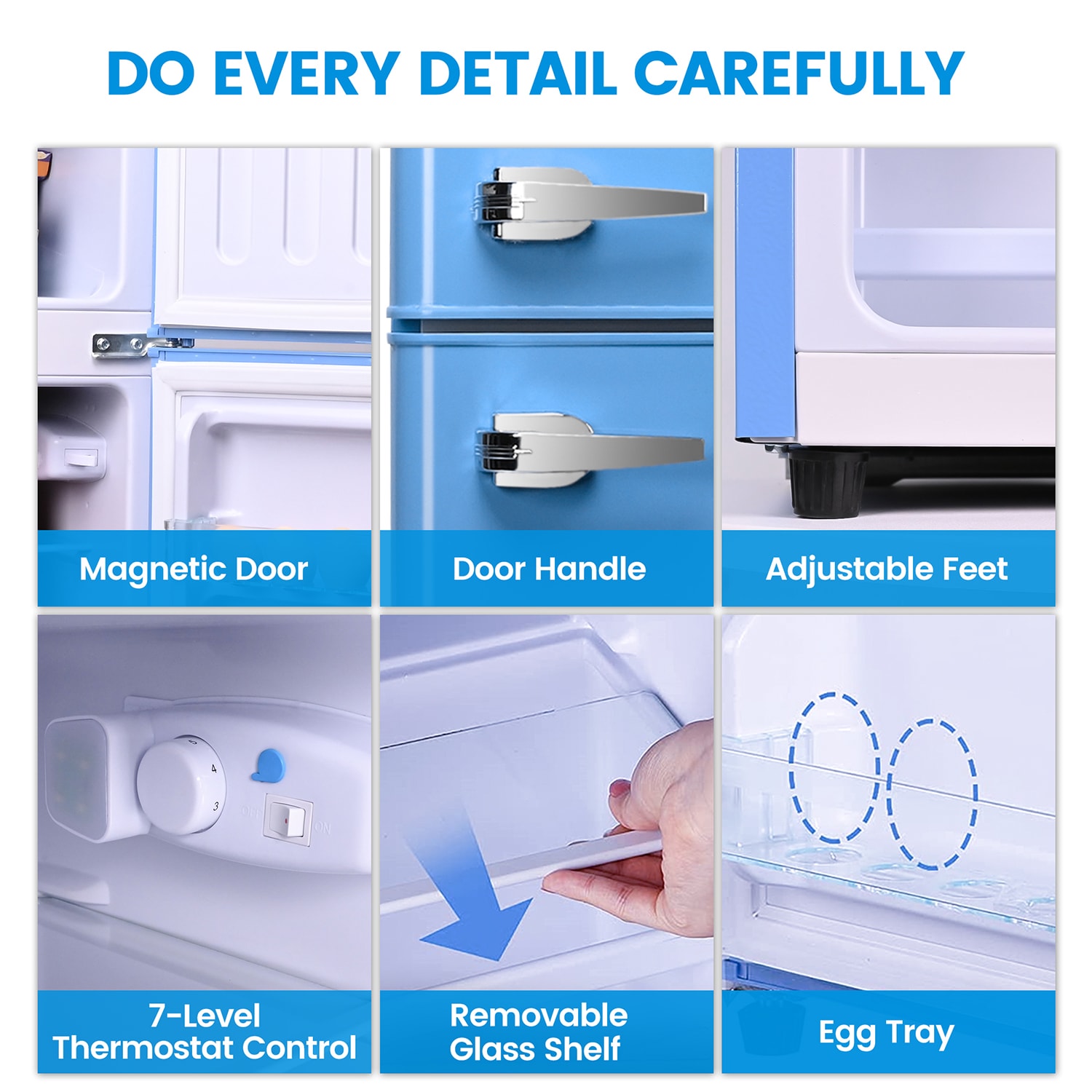 Refrigerador Mini de 3.5 pies cúbicos con congelador (Azul) ENERGY STAR