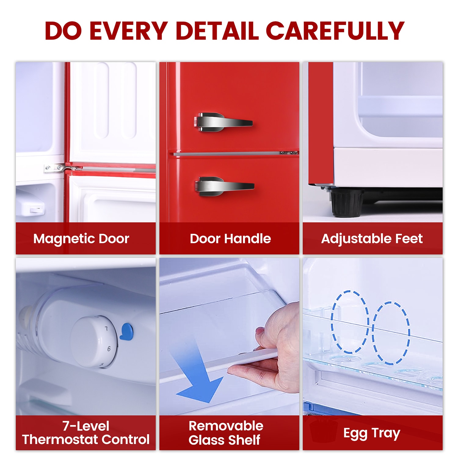 Refrigerador Mini de 3.5 pies cúbicos con congelador (Rojo) certificado ENERGY STAR de Jeremy Cass.