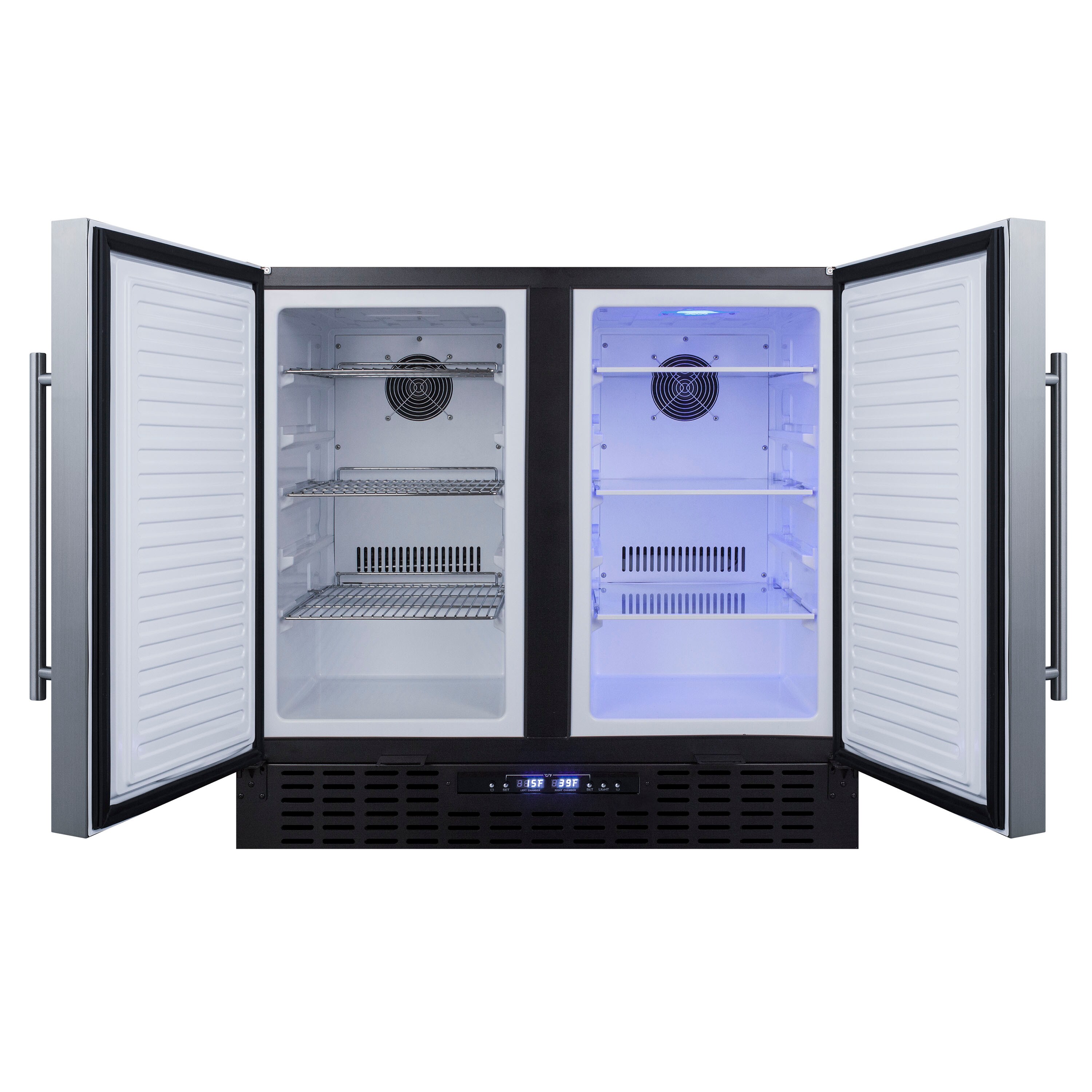 Refrigerador empotrado de 5.8 pies cúbicos con congelador (puertas de acero inoxidable y gabinete negro) BRF36FD
