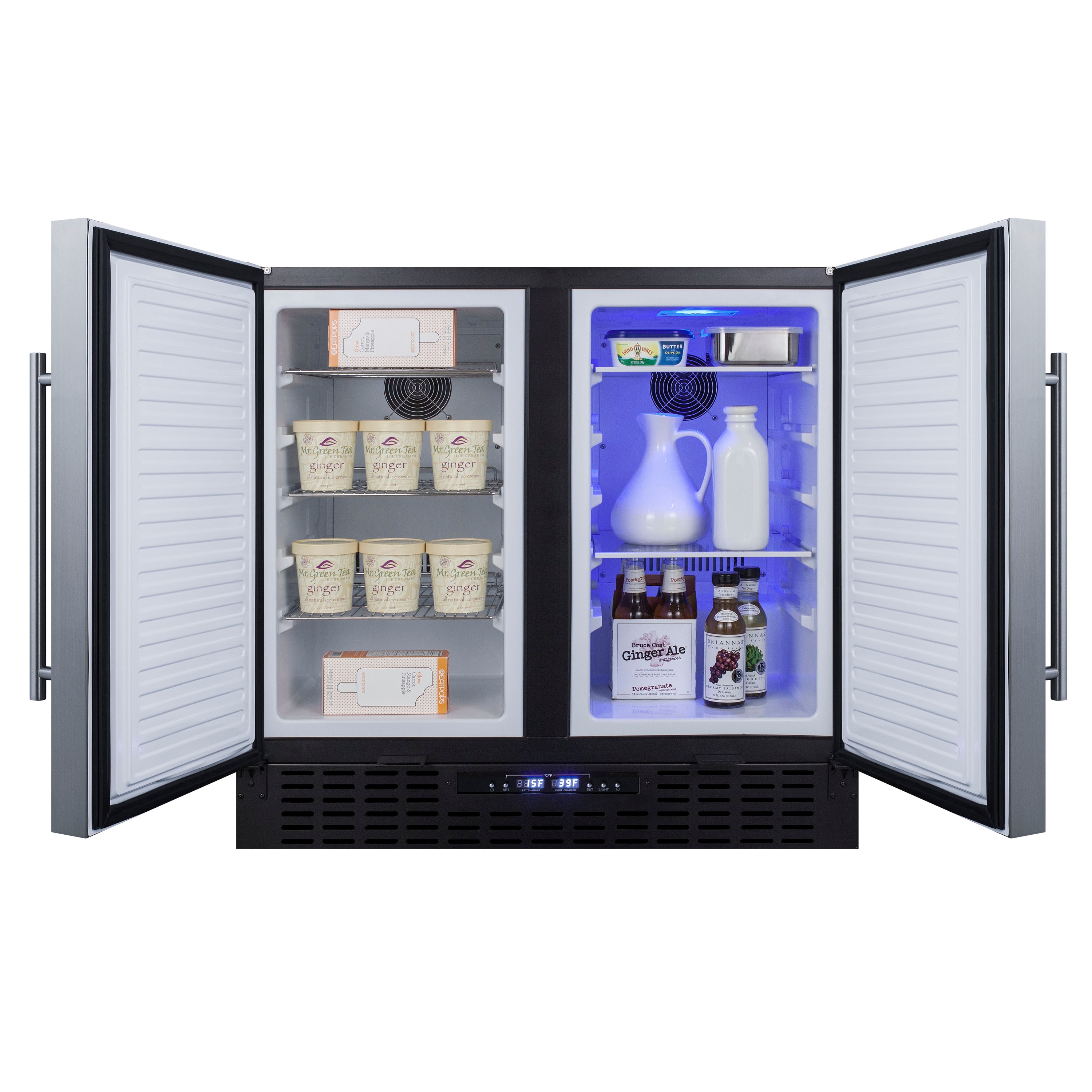 Refrigerador empotrado de 5.8 pies cúbicos con congelador (puertas de acero inoxidable y gabinete negro) BRF36FD