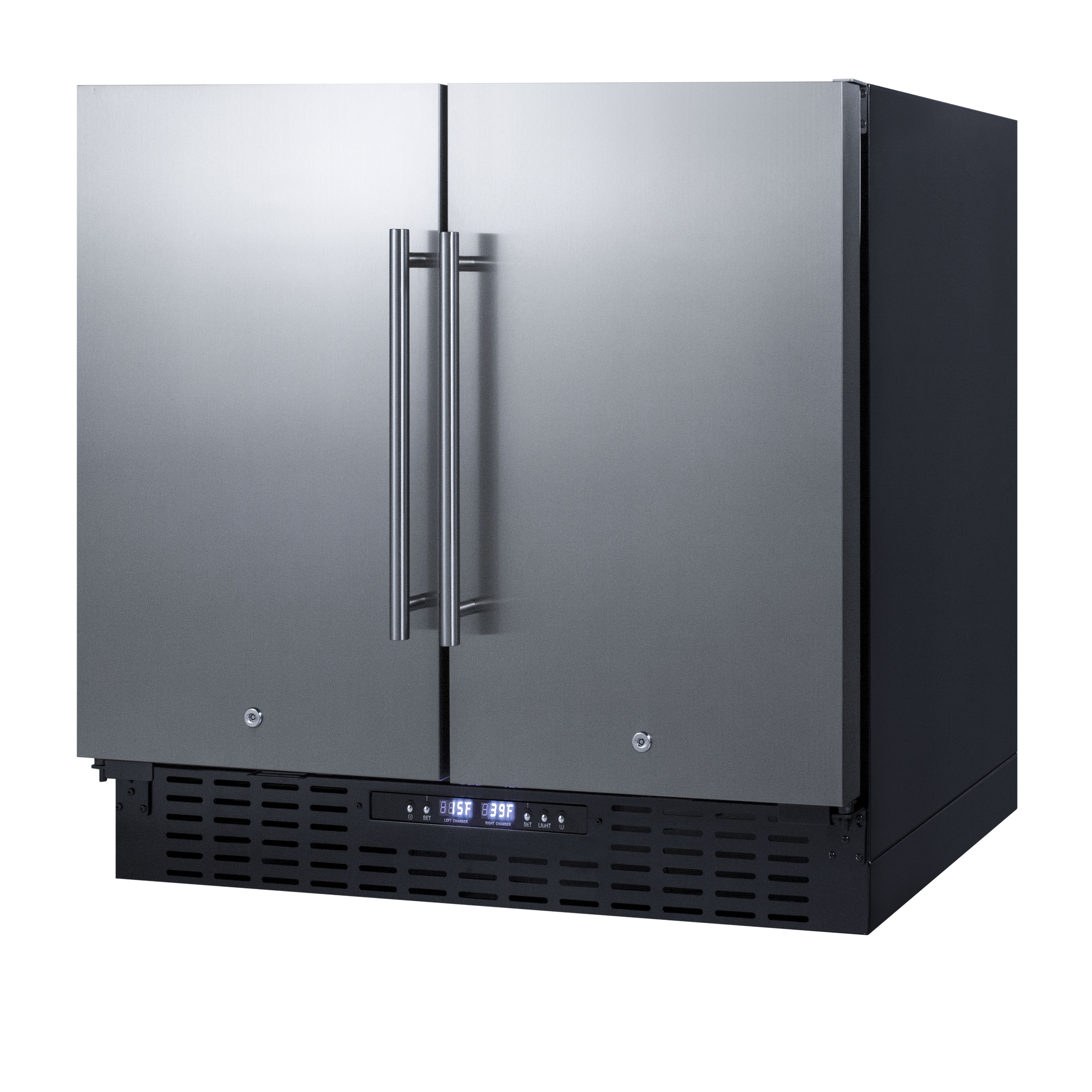 Refrigerador empotrado de 5.8 pies cúbicos con congelador (puertas de acero inoxidable y gabinete negro) BRF36FD