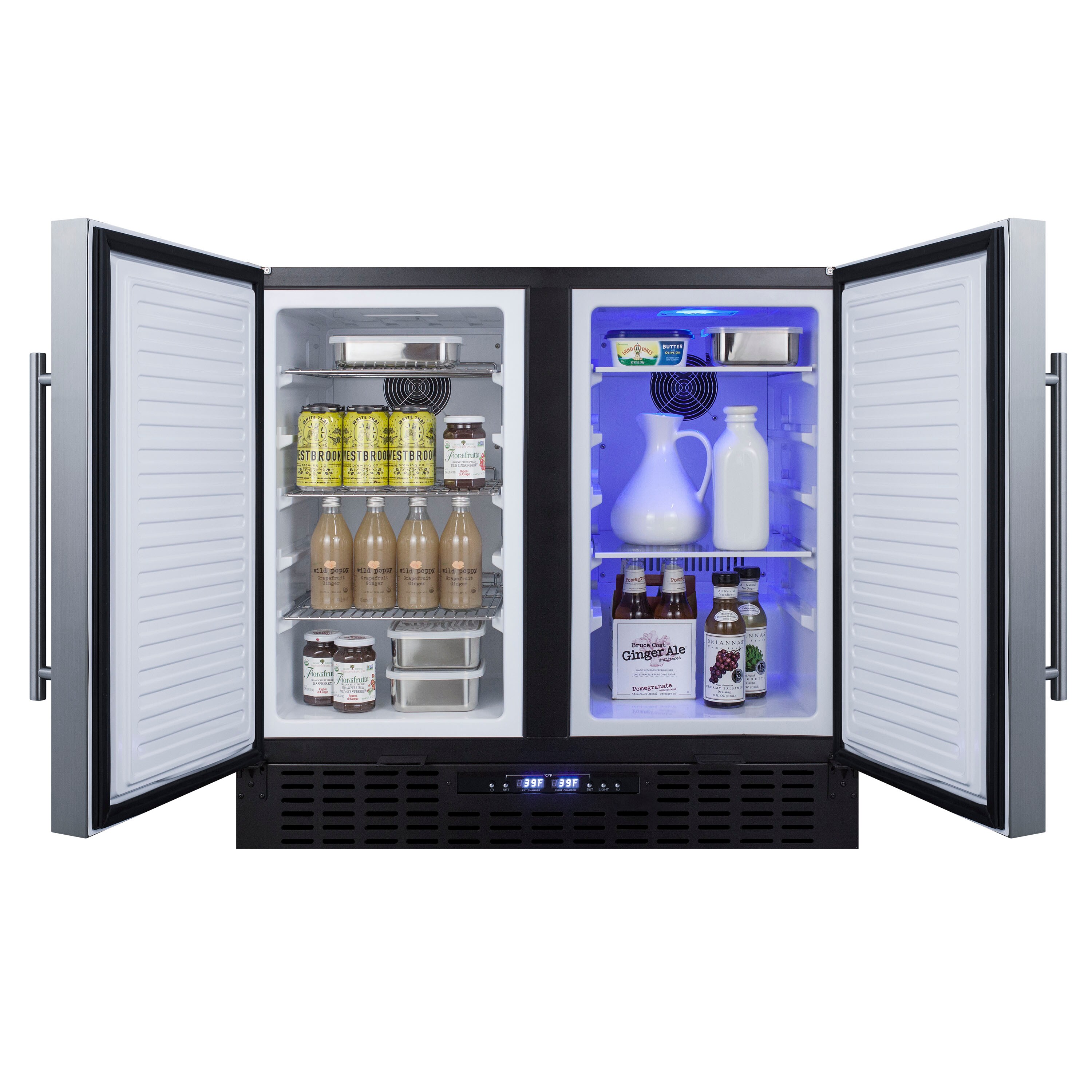 Refrigerador empotrado de 5.8 pies cúbicos con congelador (puertas de acero inoxidable y gabinete negro) BRF36FD