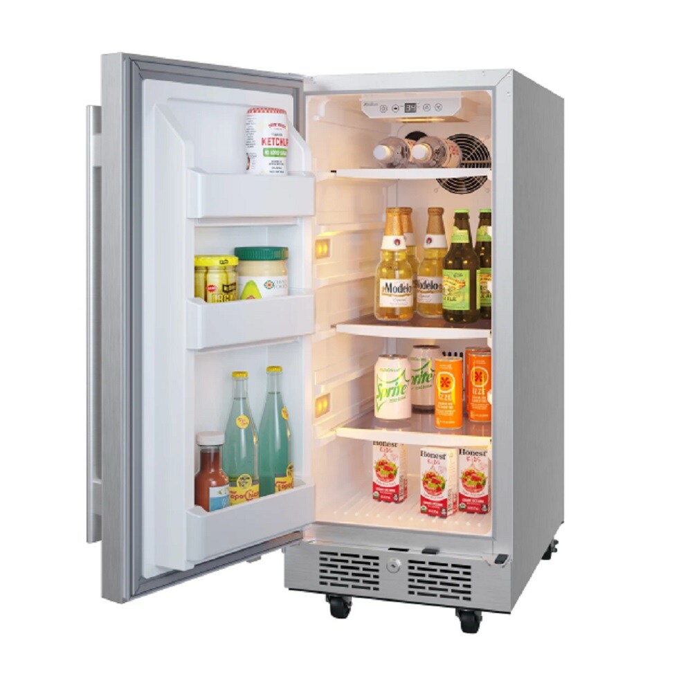 Refrigerador pequeño de 3.35 pies cúbicos de Acero Inoxidable Avallon (AFR152SSODLH)