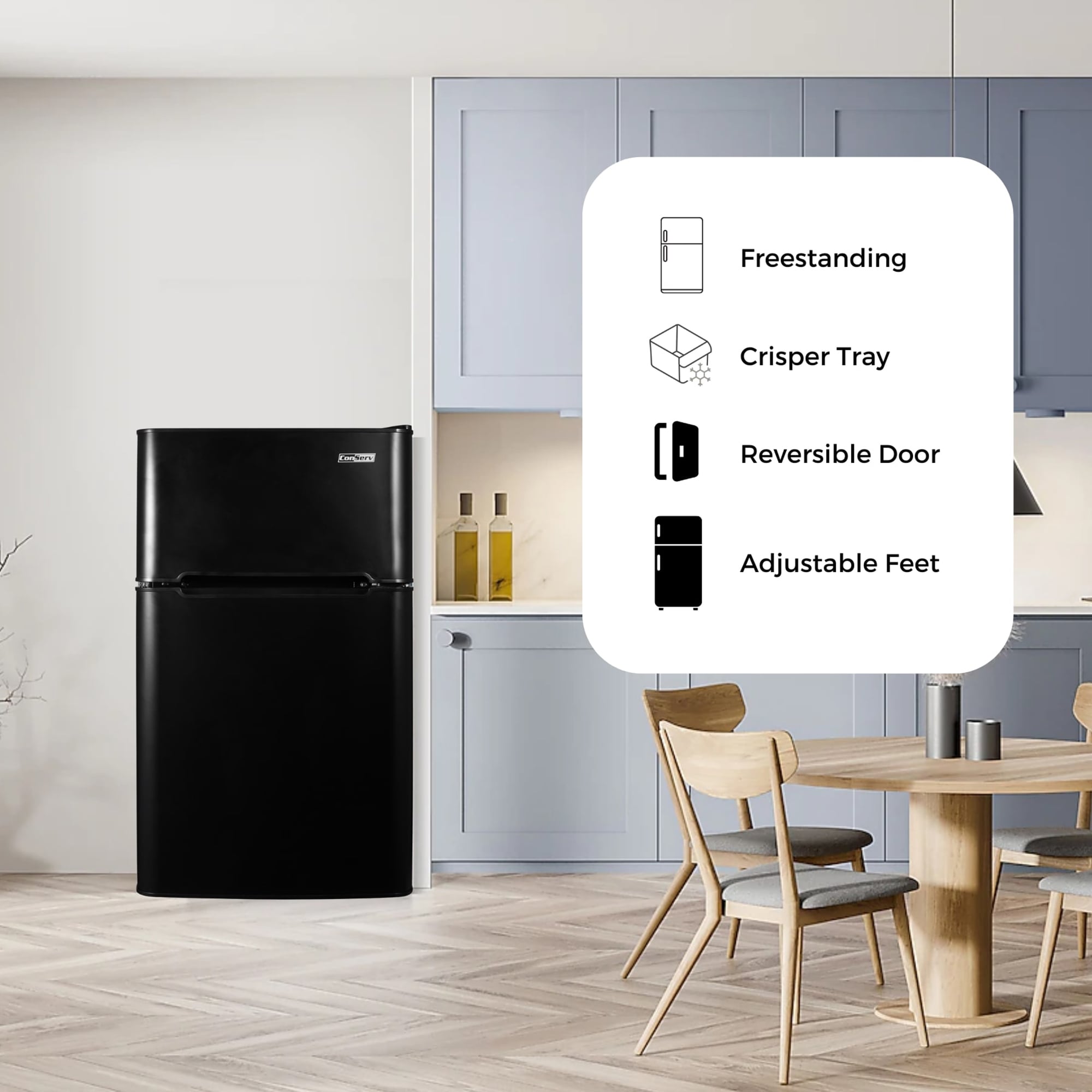 Refrigerador Mini con Congelador de 3.2 pies cúbicos (negro) con certificación ENERGY STAR - Modelo CRF 320 B de Equator Advanced Appliances