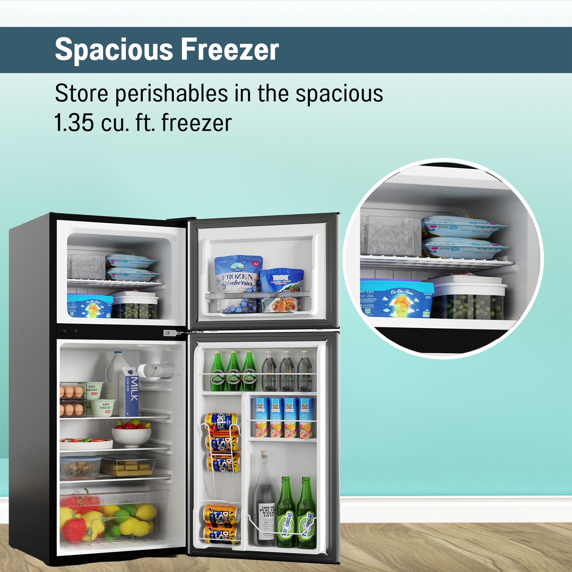 Refrigerador Mini ConServ de 4.5 pies cúbicos con congelador (Acero Inoxidable) CRMF 4502 ACERO.
