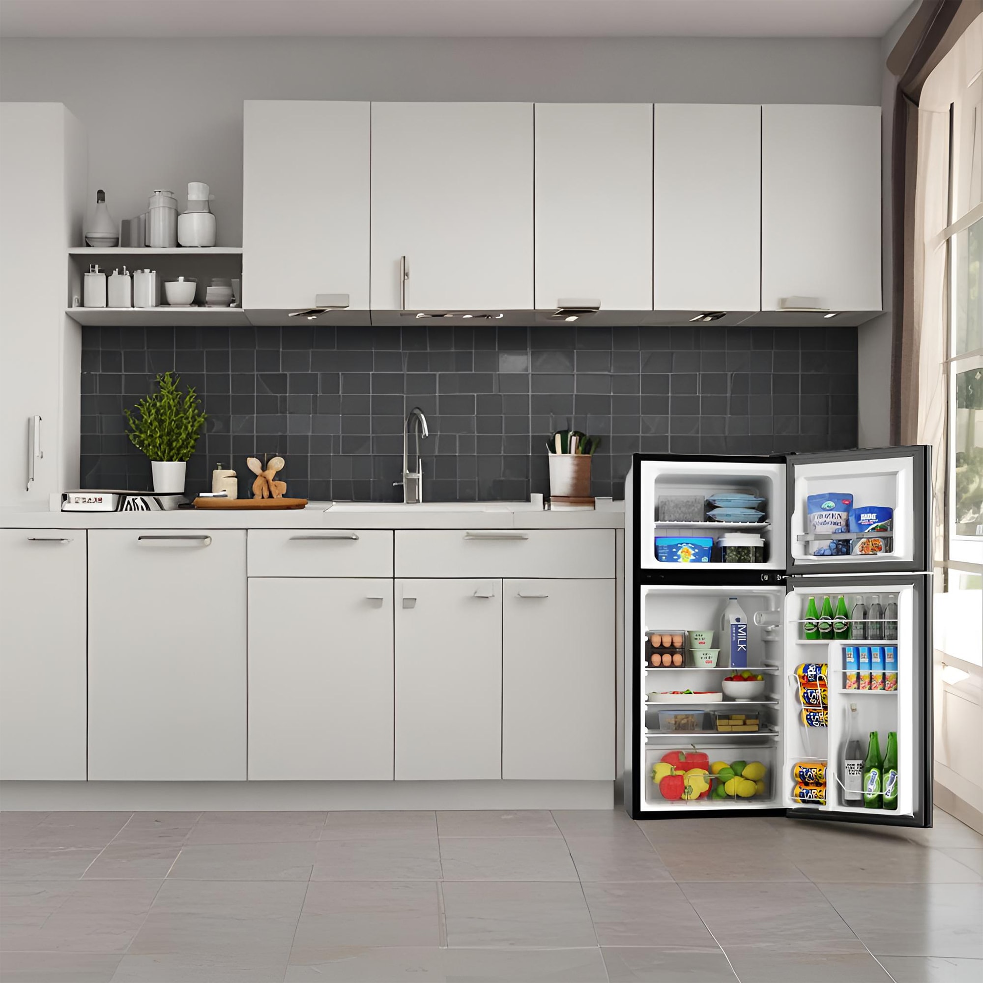 Refrigerador Mini ConServ de 4.5 pies cúbicos con congelador (Acero Inoxidable) CRMF 4502 ACERO.