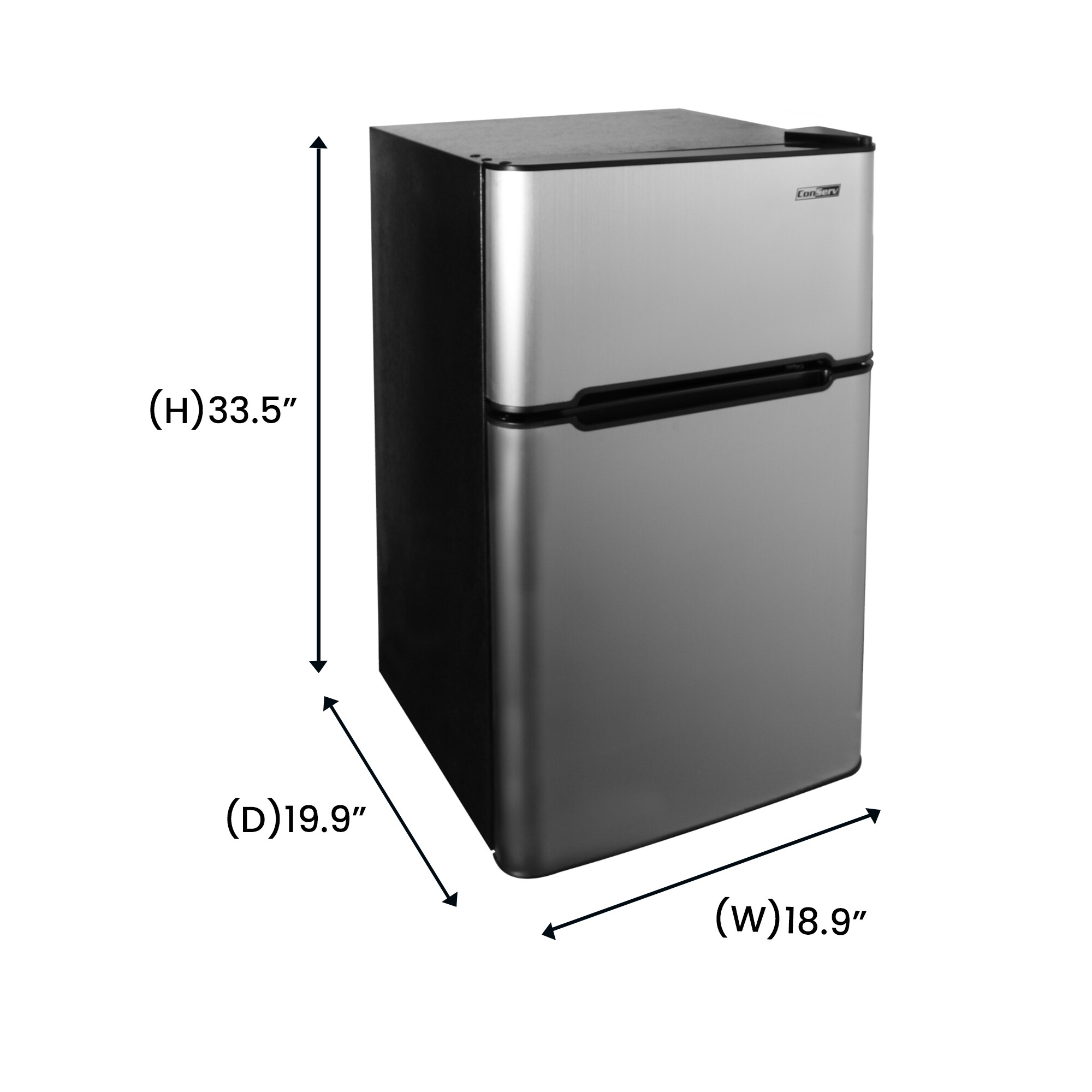 Mini refrigerador con congelador de 3.2 pies cúbicos de acero inoxidable ENERGY STAR CRF 320 S de Equator Advanced Appliances