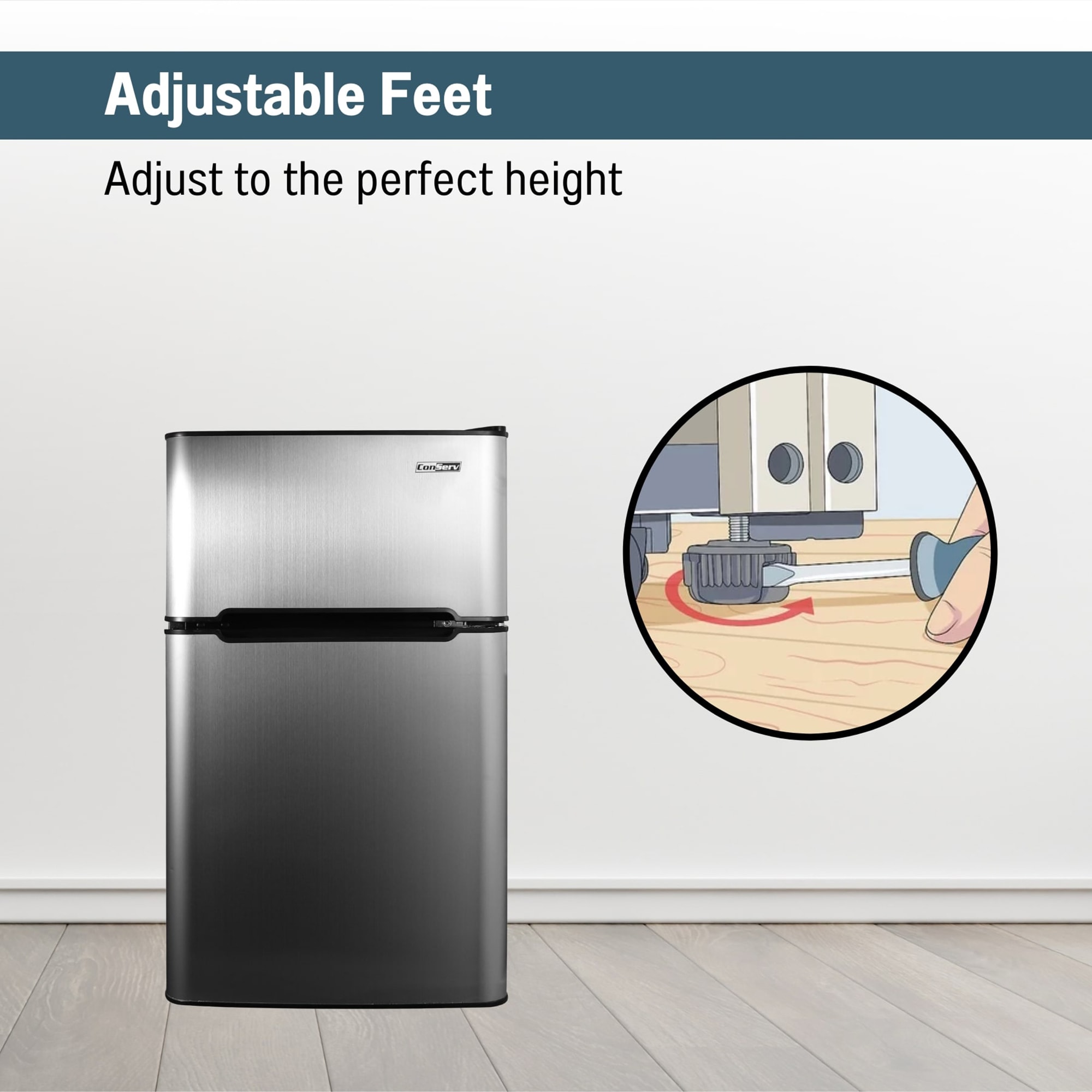 Mini refrigerador con congelador de 3.2 pies cúbicos de acero inoxidable ENERGY STAR CRF 320 S de Equator Advanced Appliances