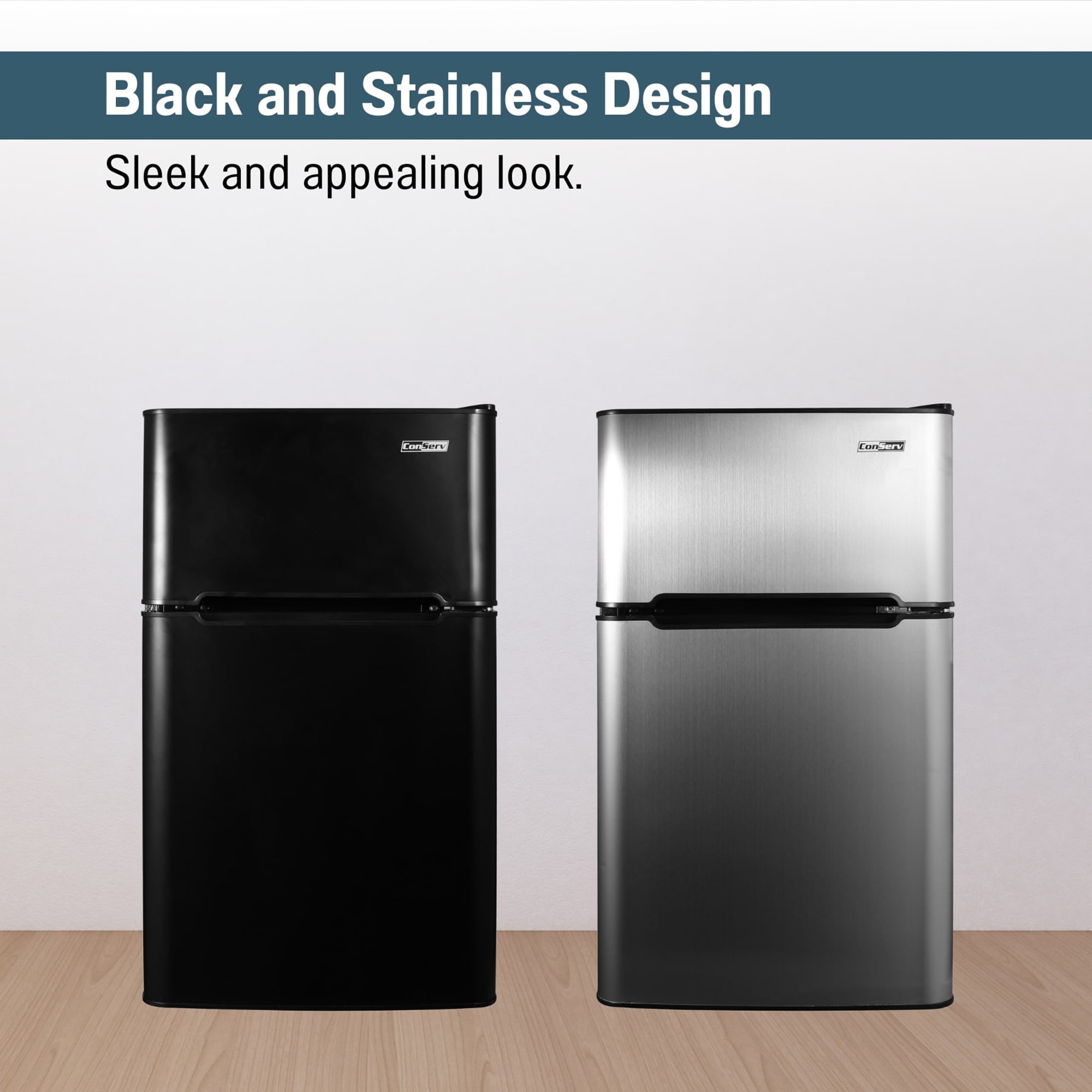 Mini refrigerador con congelador de 3.2 pies cúbicos de acero inoxidable ENERGY STAR CRF 320 S de Equator Advanced Appliances