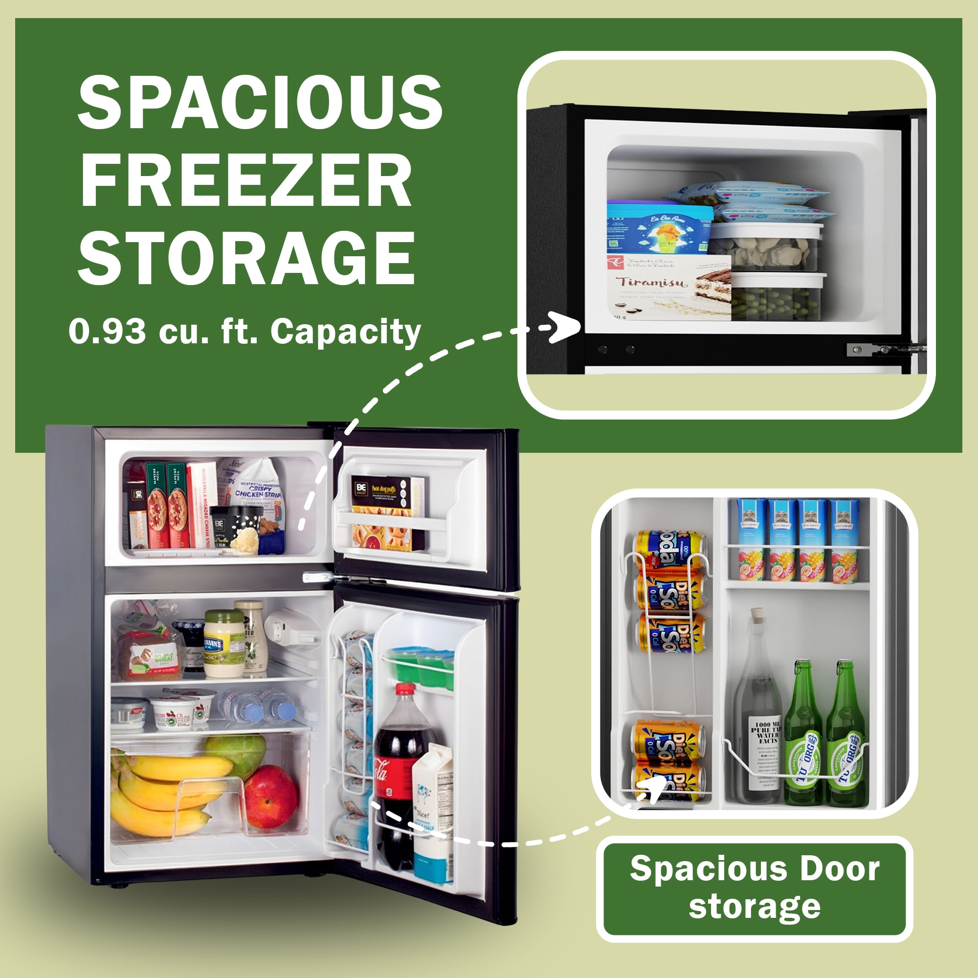 Mini refrigerador con congelador de 3.2 pies cúbicos de acero inoxidable ENERGY STAR CRF 320 S de Equator Advanced Appliances