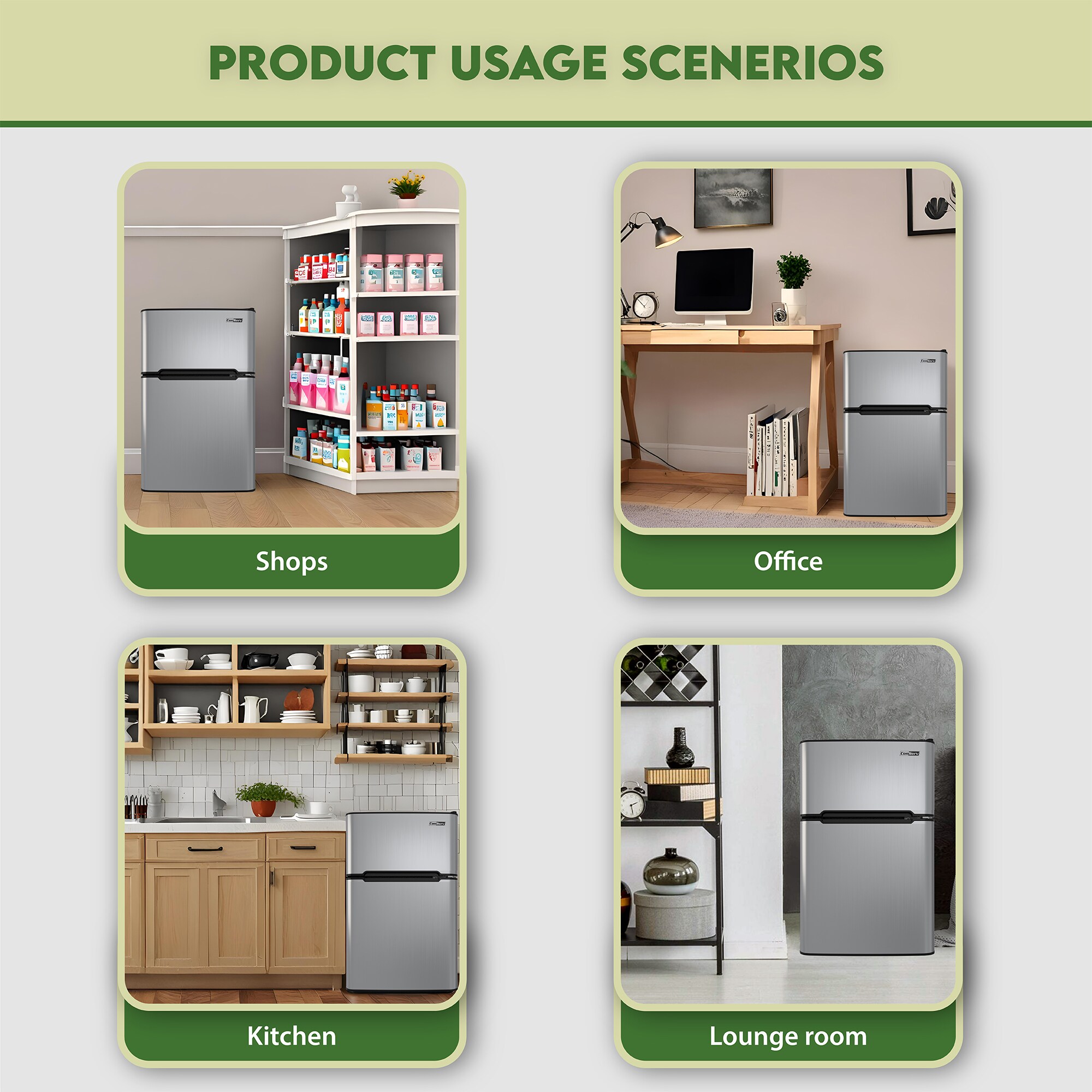 Mini refrigerador con congelador de 3.2 pies cúbicos de acero inoxidable ENERGY STAR CRF 320 S de Equator Advanced Appliances