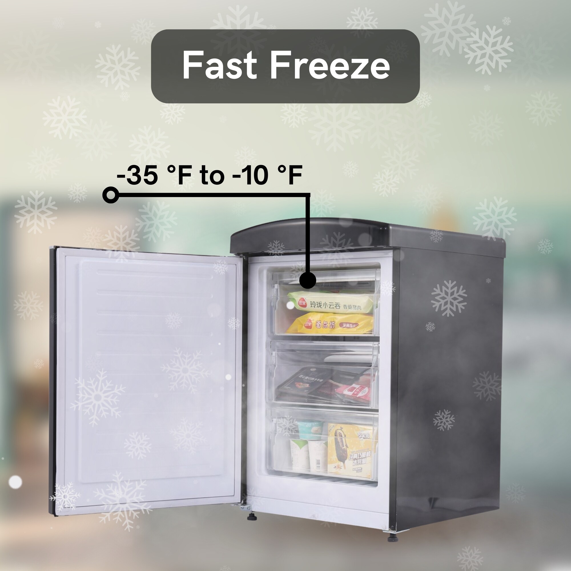 Mini refrigerador con congelador de 3.2 pies cúbicos de acero inoxidable ENERGY STAR CRF 320 S de Equator Advanced Appliances