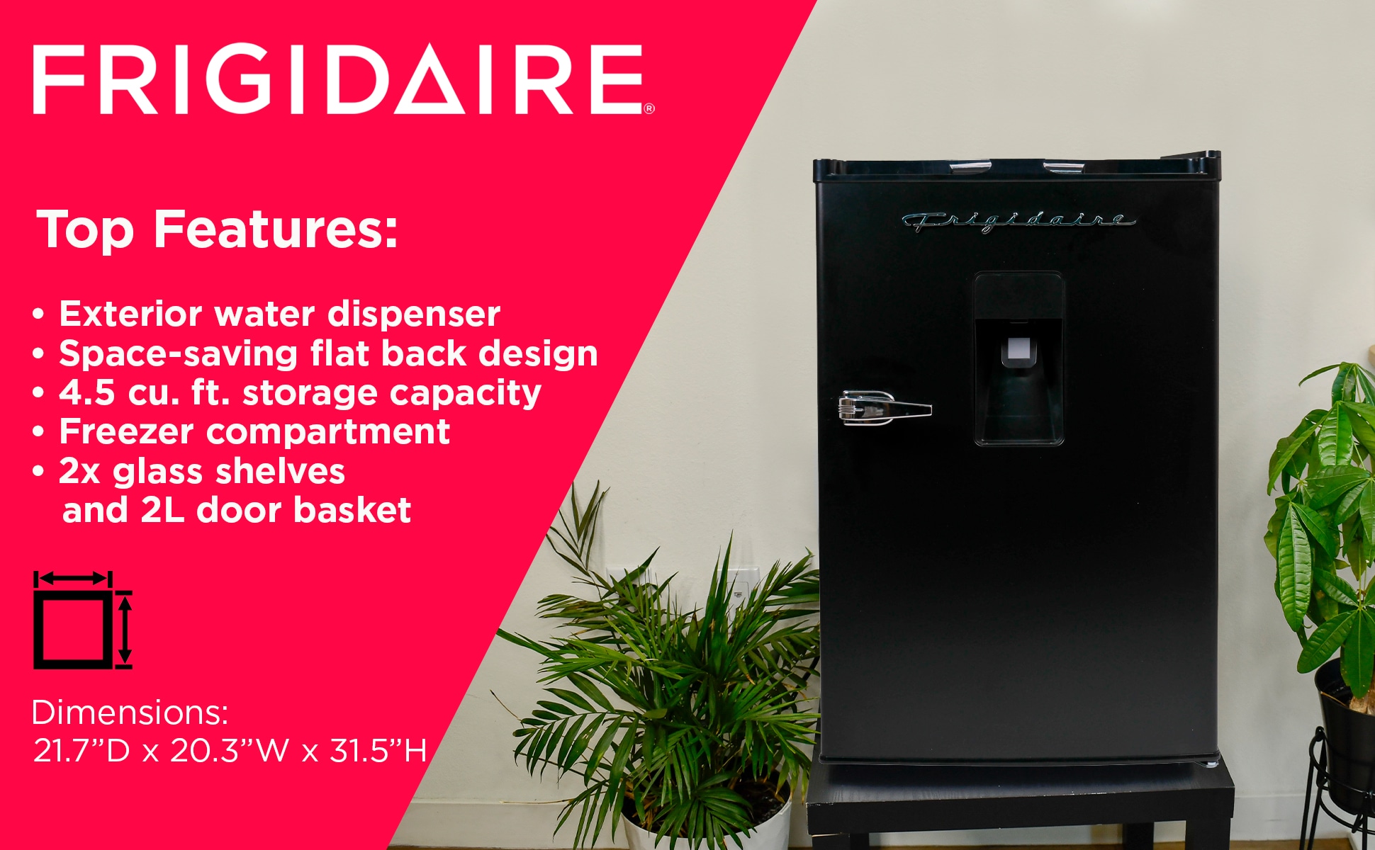 Refrigerador compacto Frigidaire de 4.5 pies cúbicos (Negro) EFR494-NEGRO
