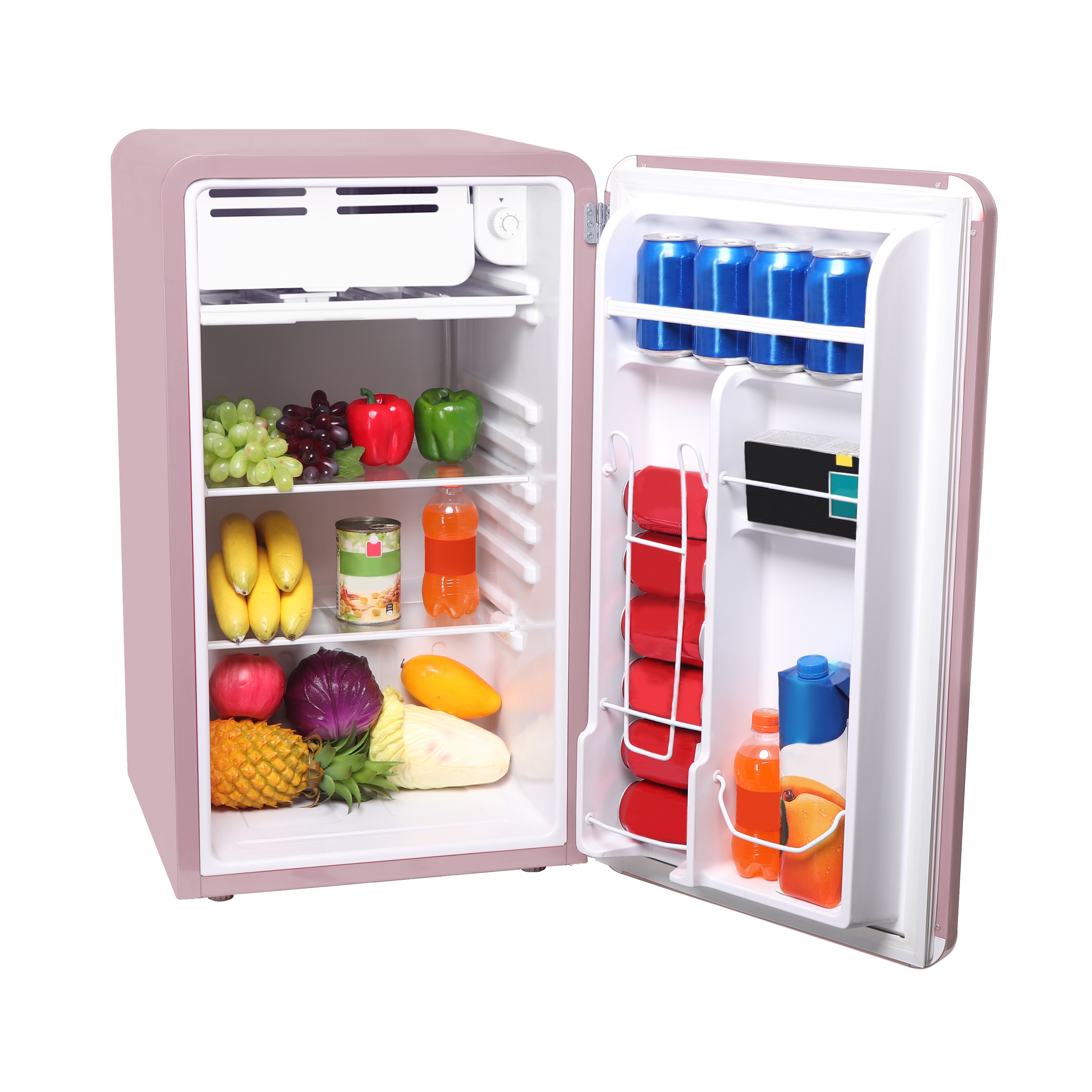 Refrigerador mini de pies cúbicos con congelador (rosa)