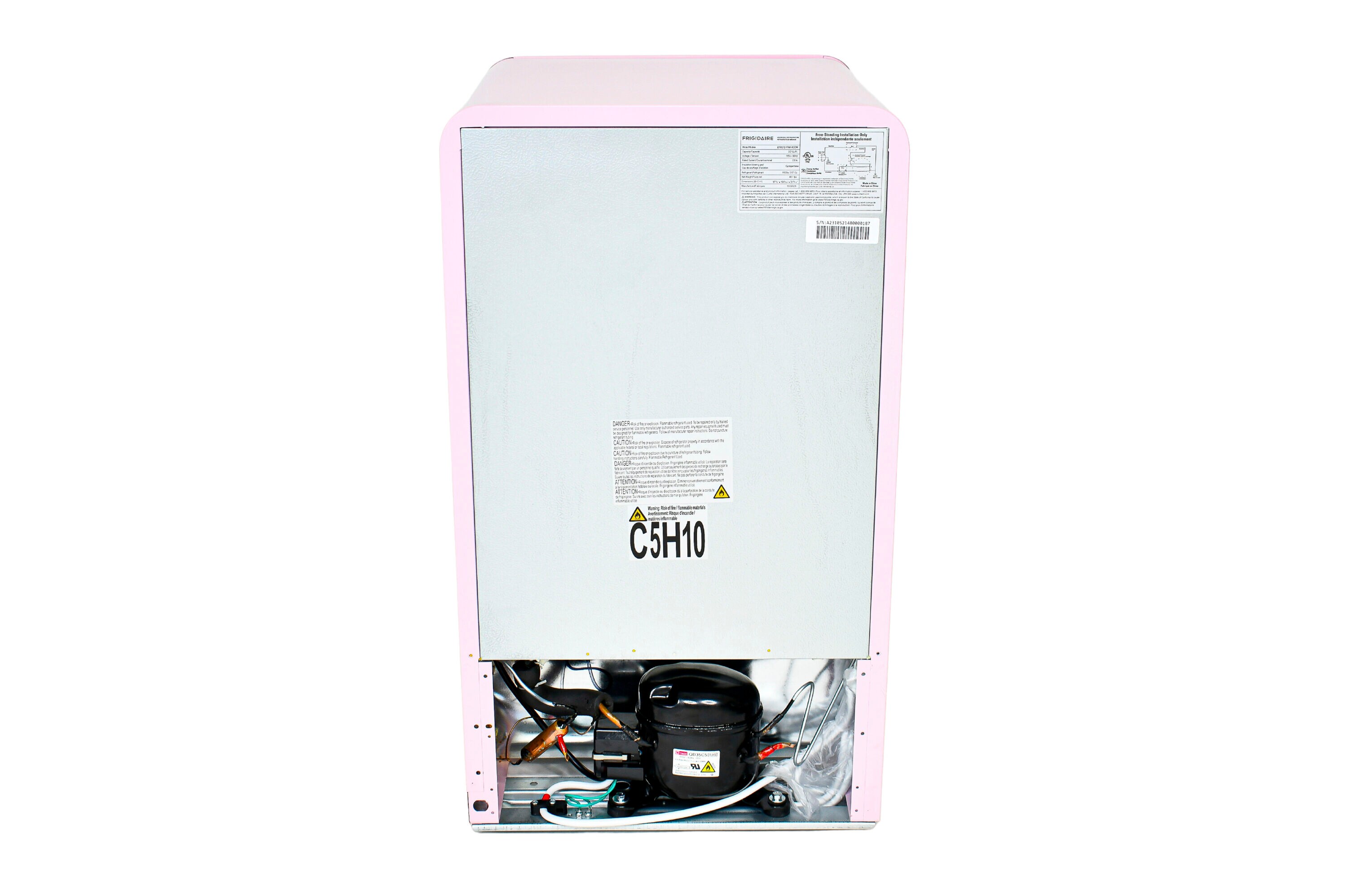 Refrigerador mini de pies cúbicos con congelador (rosa)