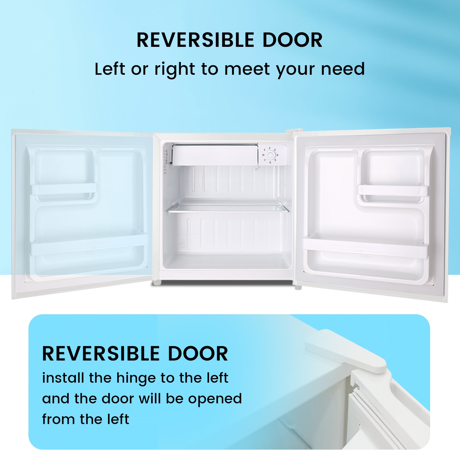 Refrigerador Mini de 1.4 pies cúbicos con congelador (blanco) Listo para Garaje LSF6840-BLANCO