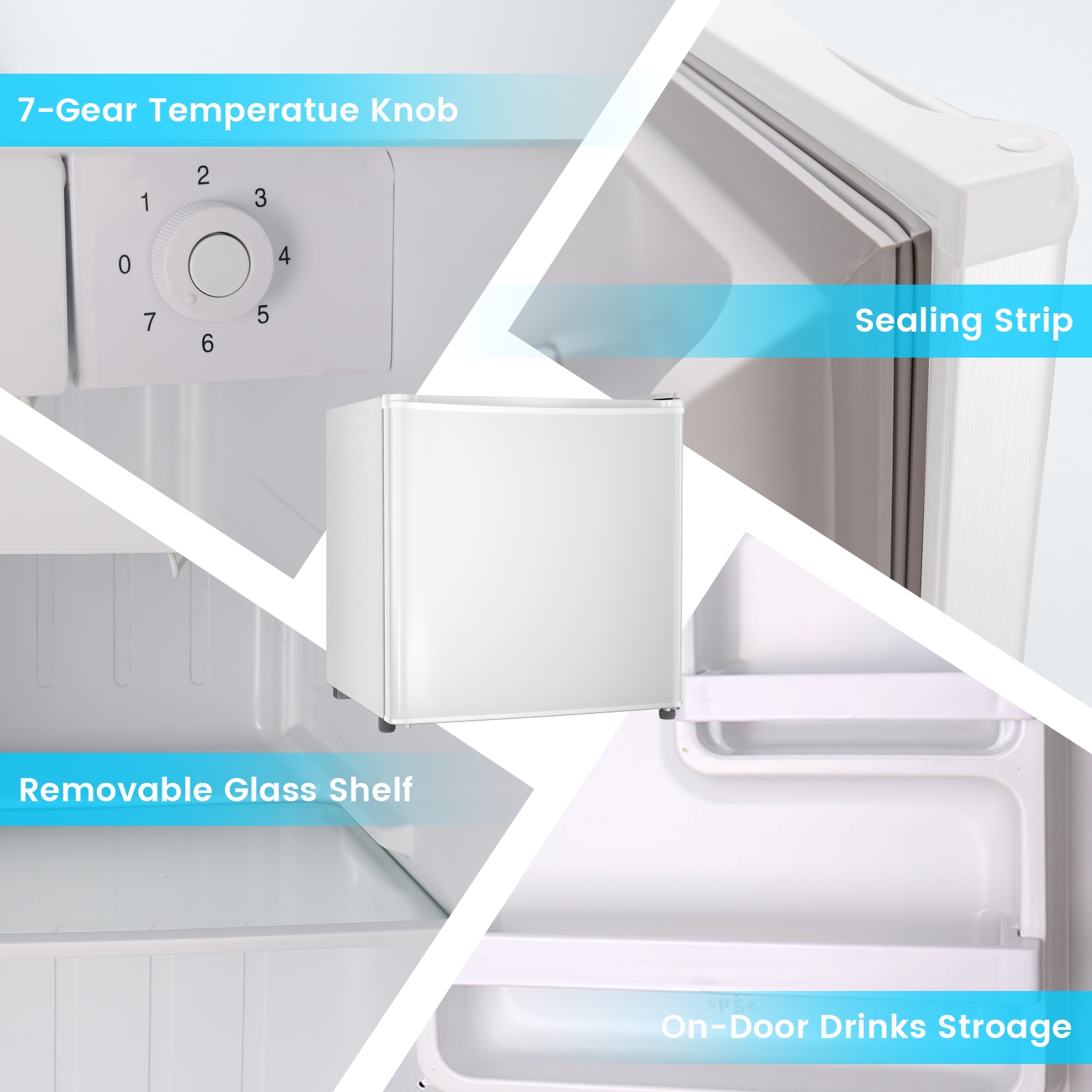 Refrigerador Mini de 1.4 pies cúbicos con congelador (blanco) Listo para Garaje LSF6840-BLANCO