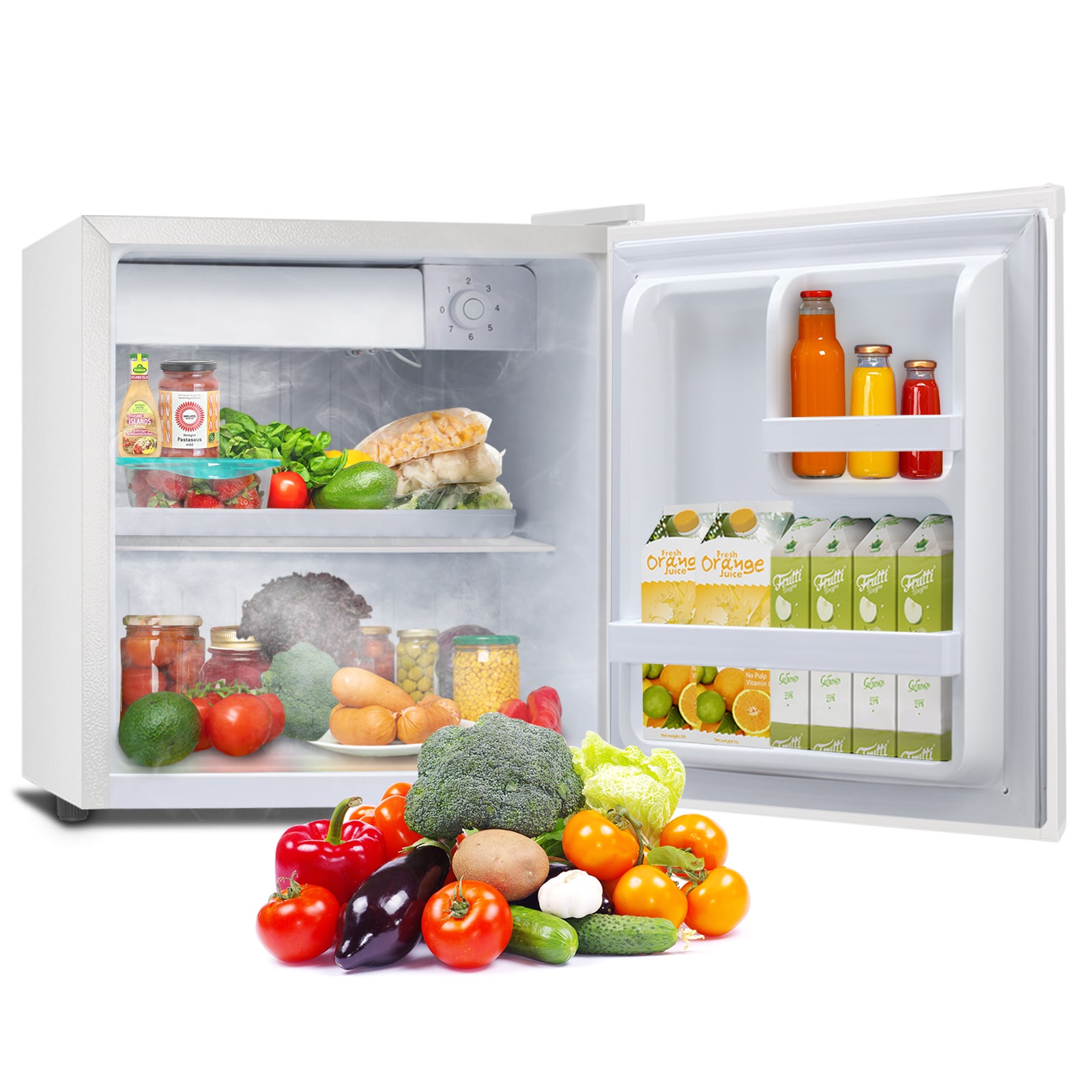 Refrigerador Mini de 1.4 pies cúbicos con congelador (blanco) Listo para Garaje LSF6840-BLANCO