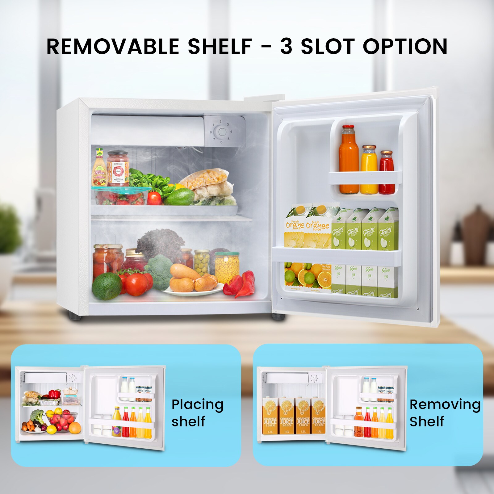Refrigerador Mini de 1.4 pies cúbicos con congelador (blanco) Listo para Garaje LSF6840-BLANCO