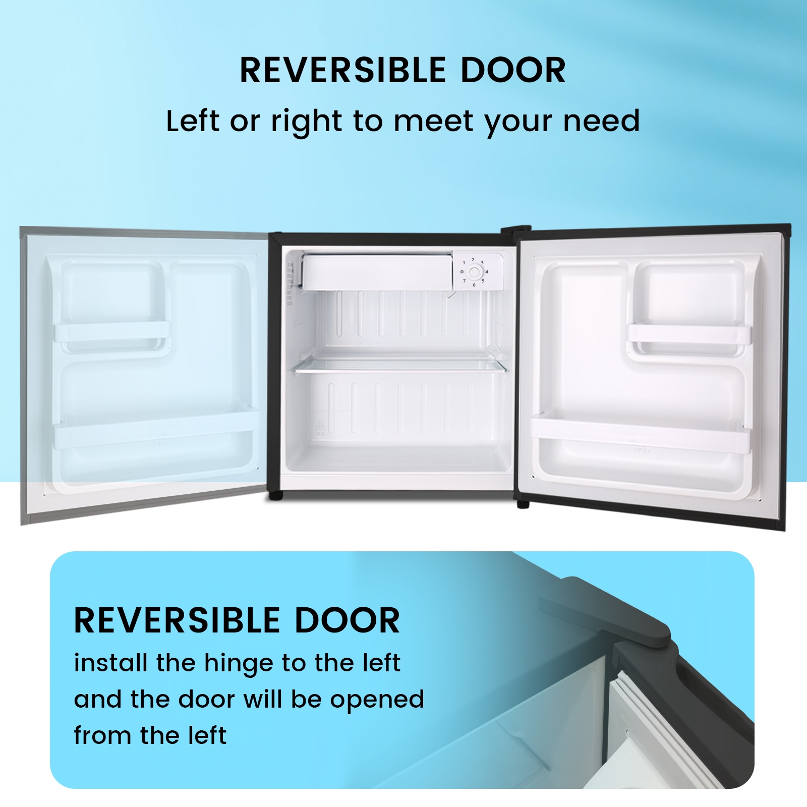 Refrigerador mini de 1.4 pies cúbicos con congelador (negro) listo para el garaje LSF6840-NEGRO