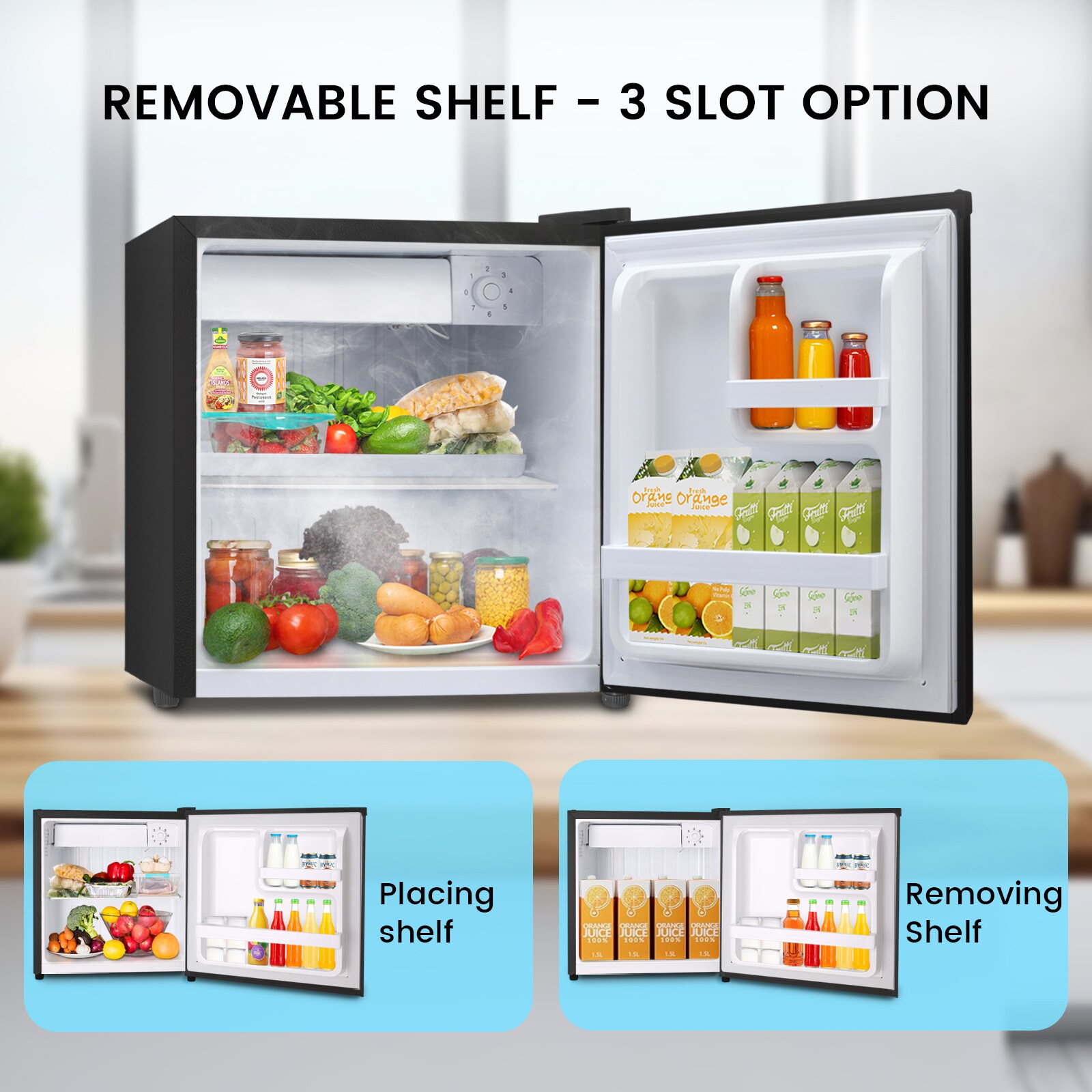 Refrigerador mini de 1.4 pies cúbicos con congelador (negro) listo para el garaje LSF6840-NEGRO