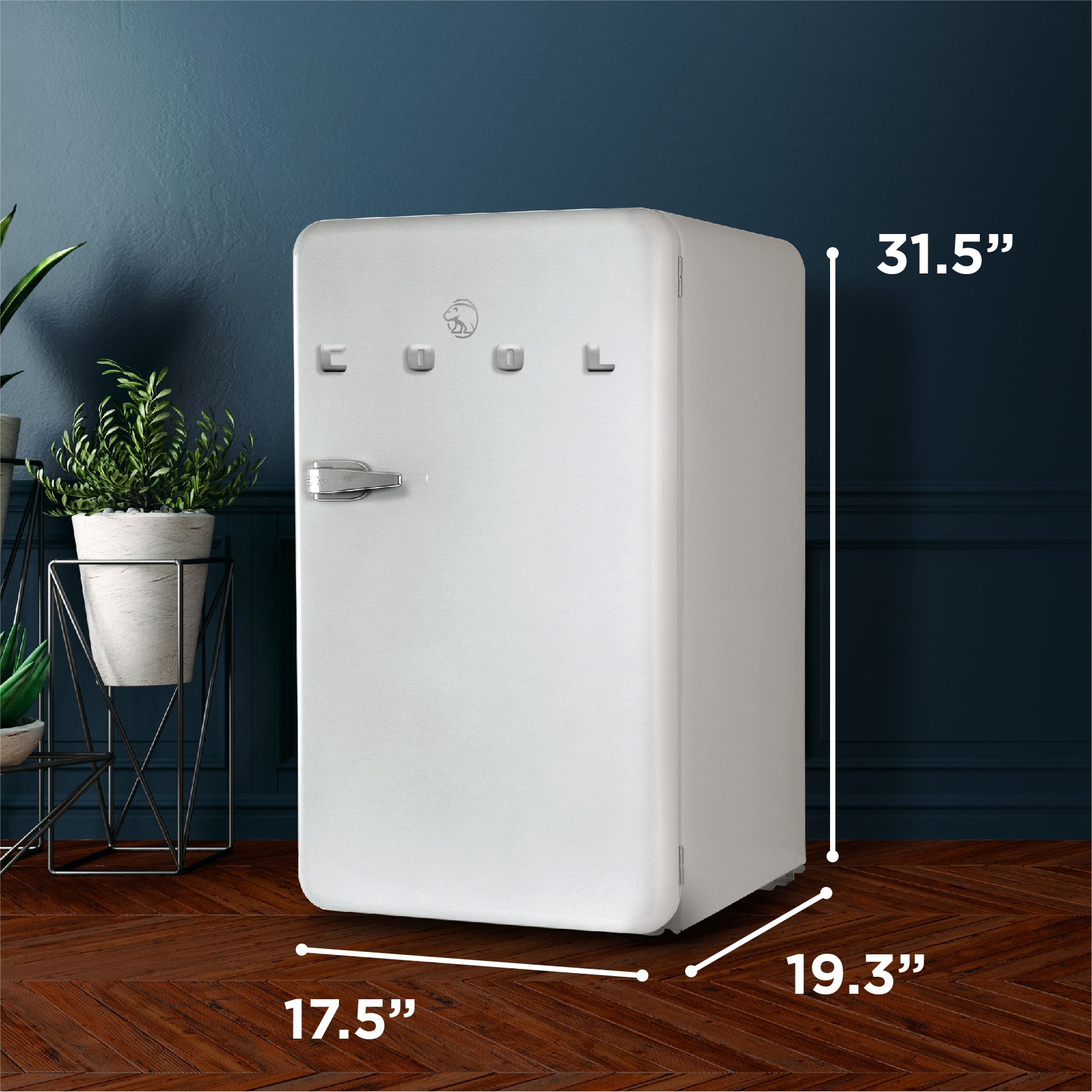 Refrigerador de 3.2 pies cúbicos con congelador, estilo "cool" (blanco)
