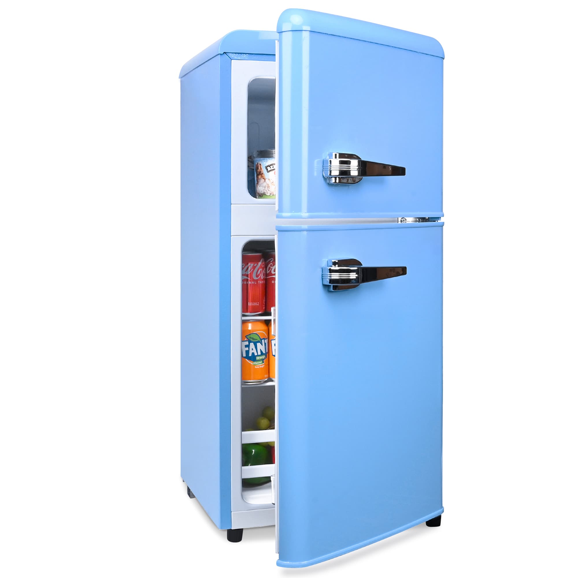 Refrigerador Jeremy Cass de 3.5 pies cúbicos con congelador (Azul)