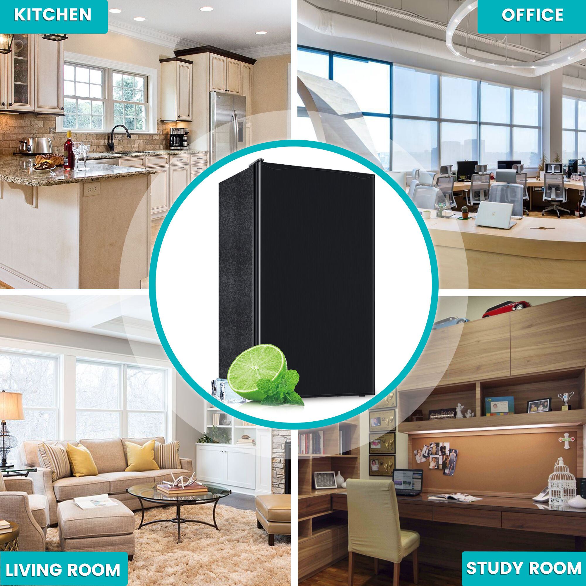 Refrigerador Pequeño con Congelador de 3.2 Pies Cúbicos de Jeremy Cass (Negro) ENERGY STAR